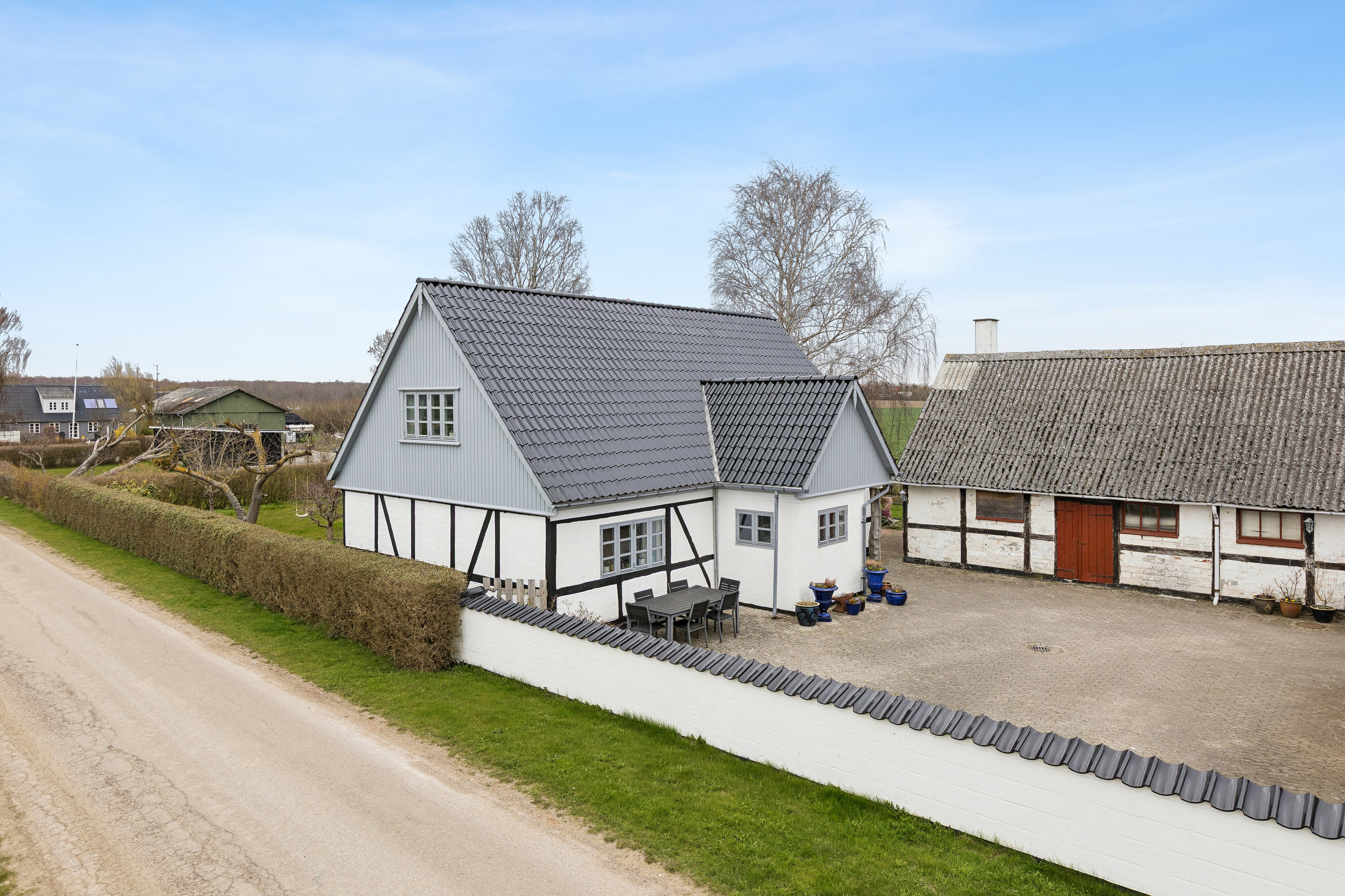 Fremhævet luftfoto billede i fuldskærmstilstand. Billede af Nordhøjvej 48, Smerup, 4653 Karise