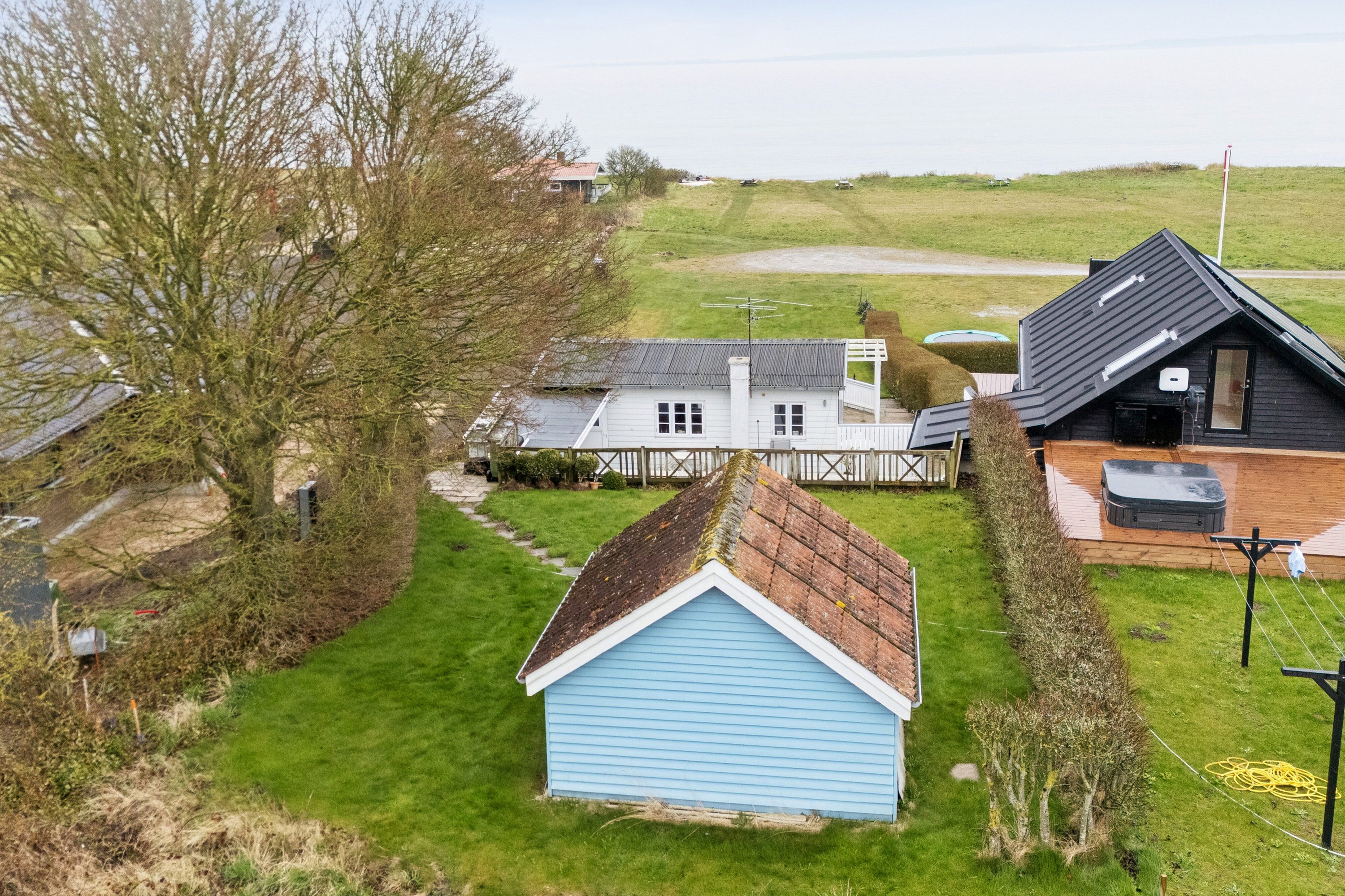 Fremhævet luftfoto billede i fuldskærmstilstand. Billede af Strandlyst Strand 15, 5874 Hesselager