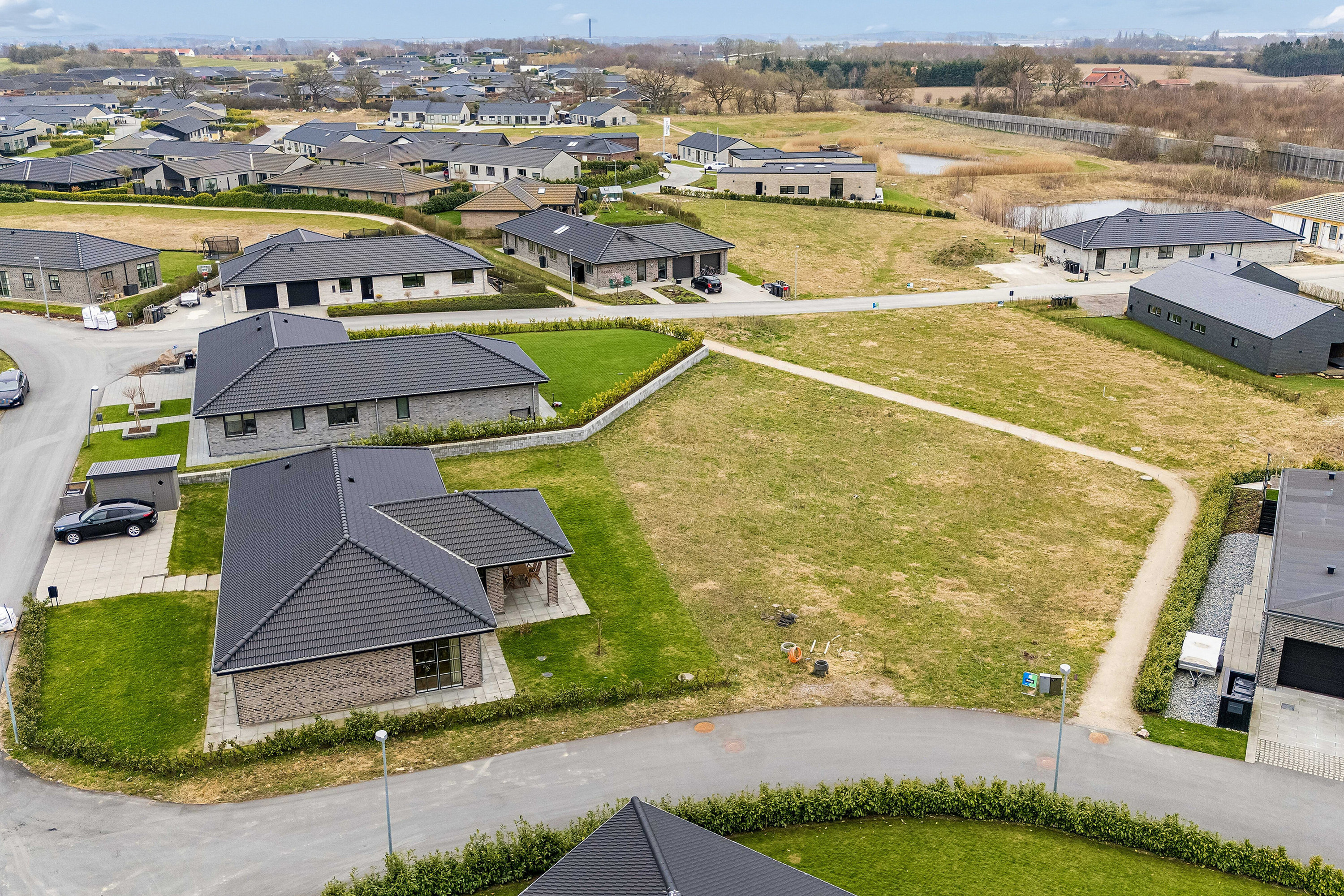 Fremhævet luftfoto billede i fuldskærmstilstand. Billede af Klosterlunden 113, 4700 Næstved