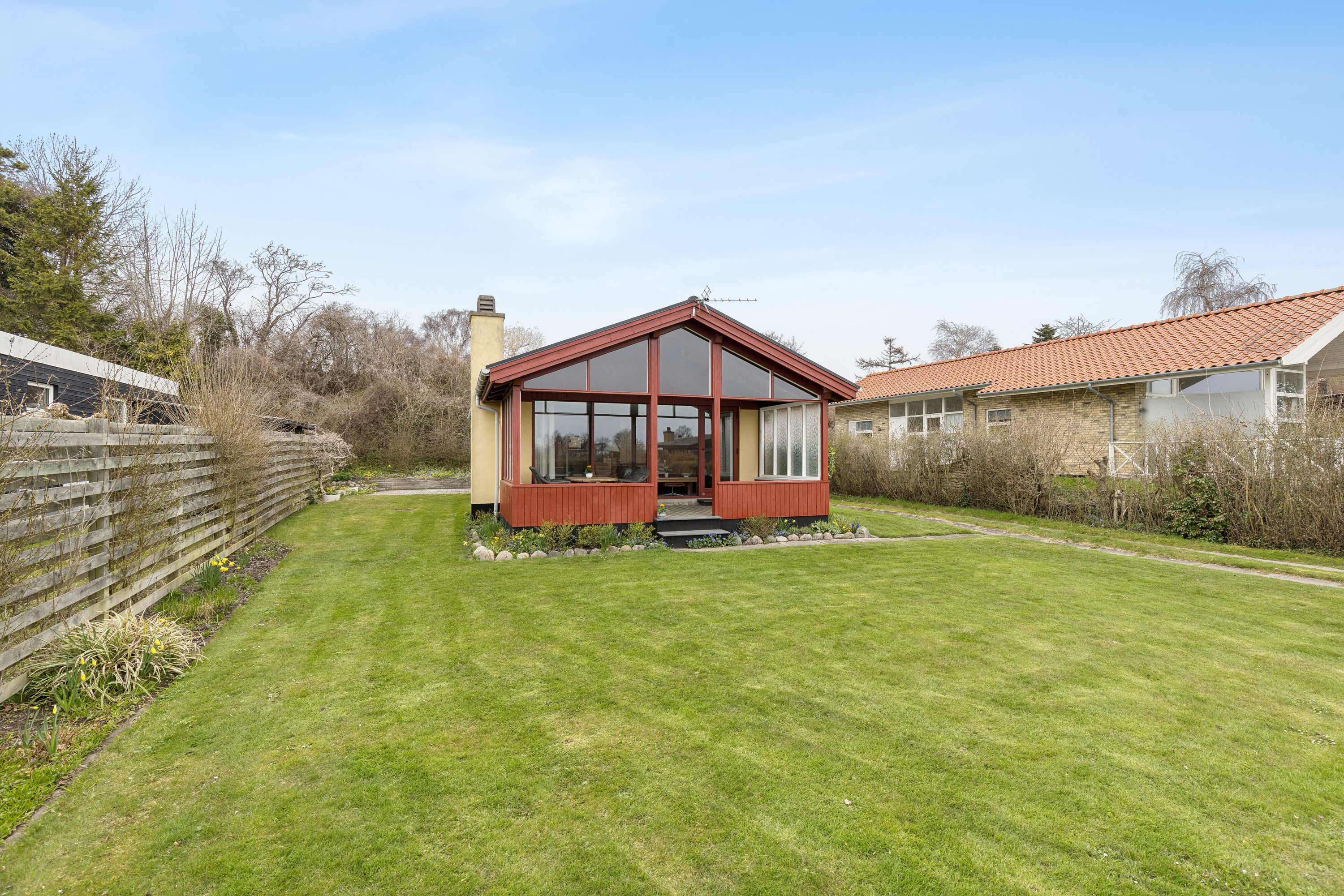 Fremhævet set fra haven billede i fuldskærmstilstand. Billede af Fuglevænget 18, Bisserup, 4243 Rude