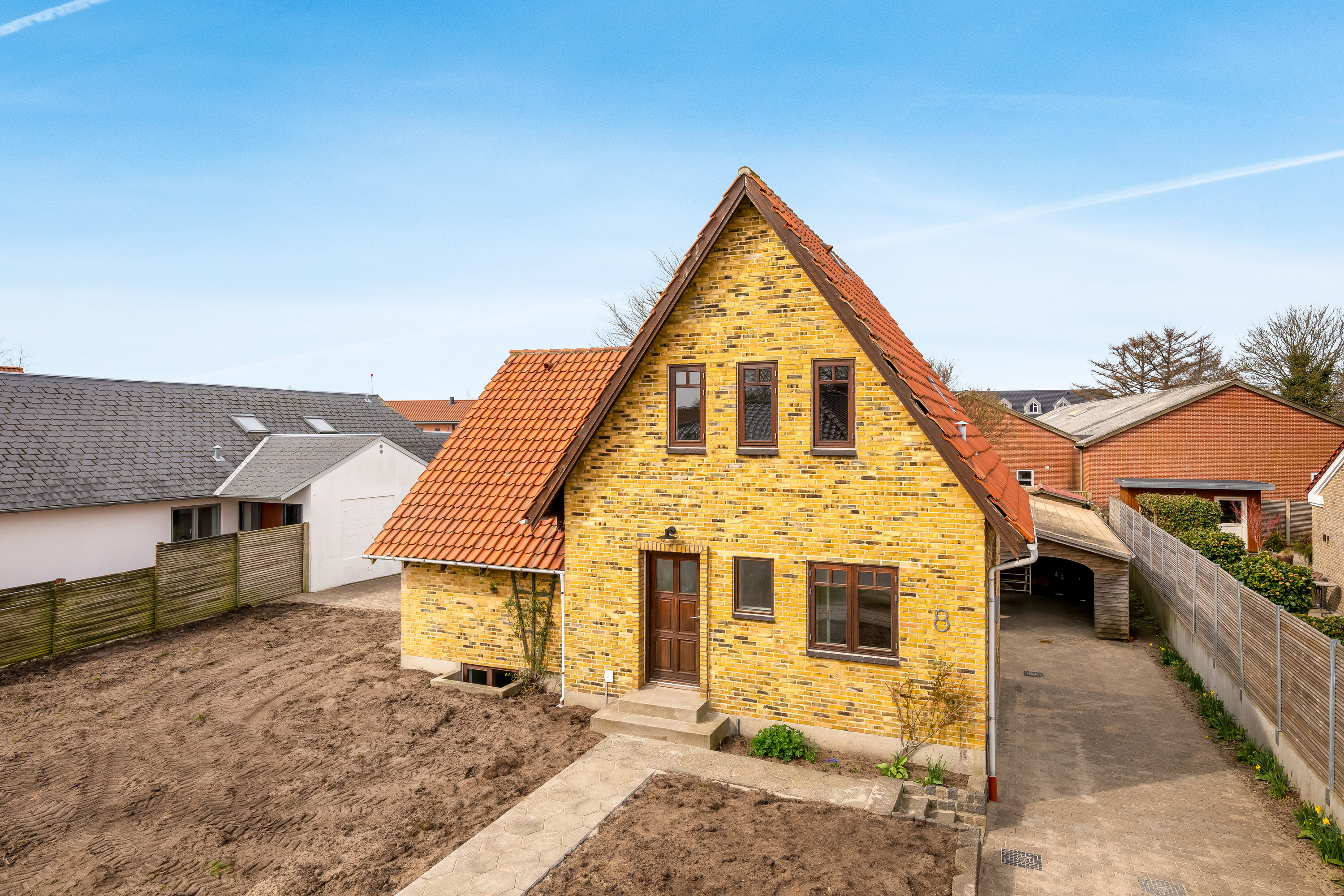 Fremhævet facade billede i fuldskærmstilstand. Billede af Grønningen 8, 6900 Skjern