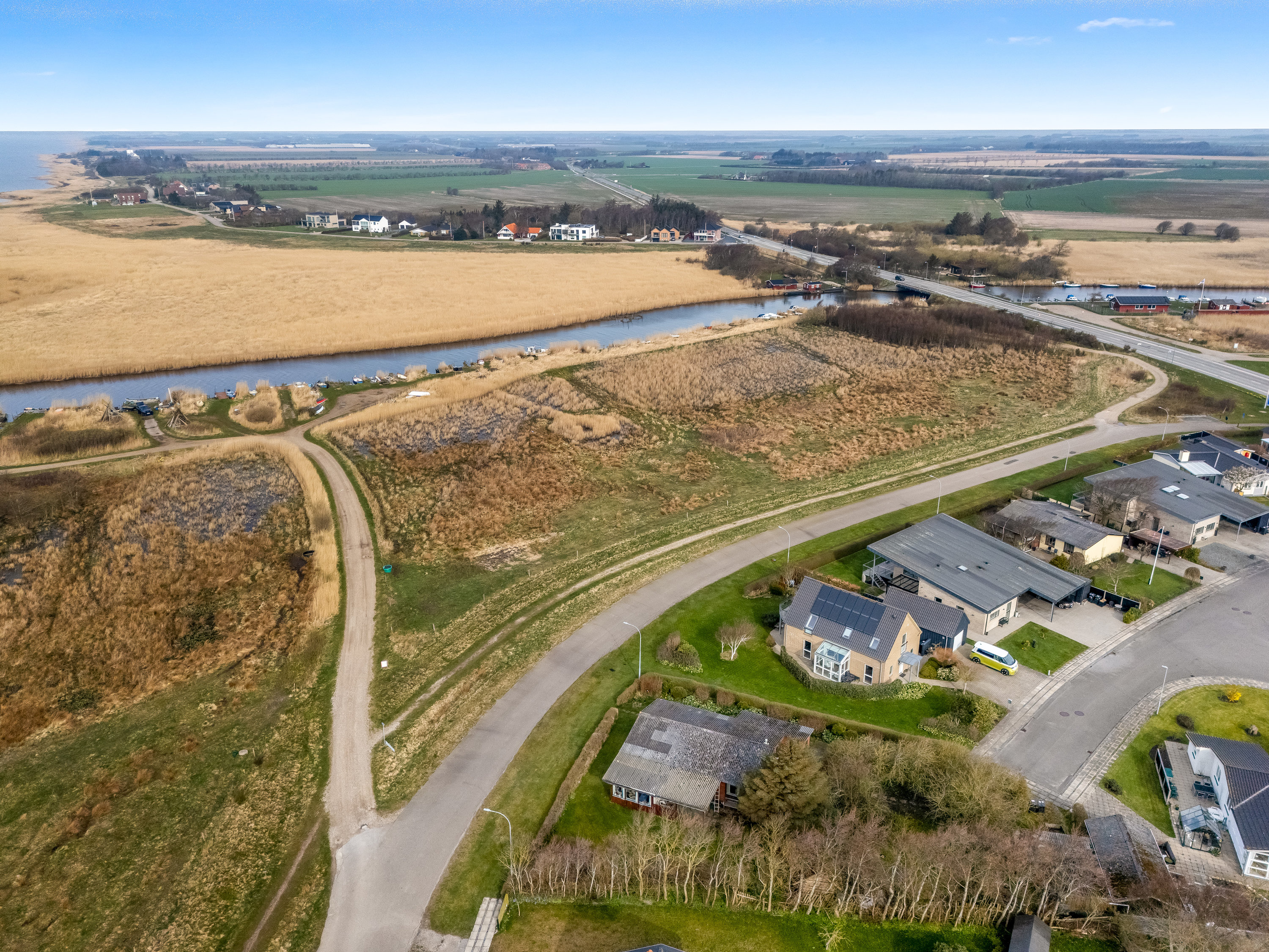Fremhævet luftfoto billede i fuldskærmstilstand. Billede af Mågevej 13, 6950 Ringkøbing