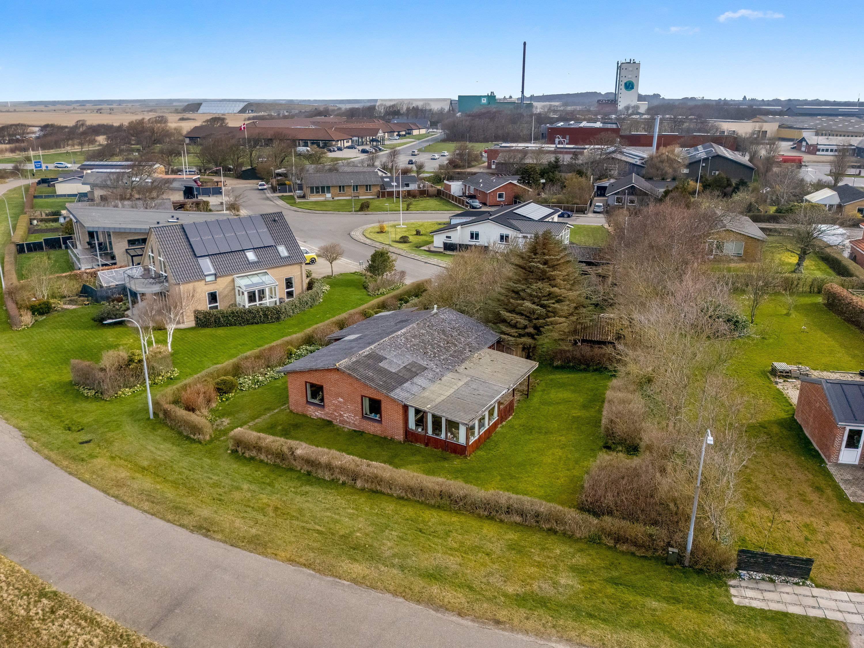 Fremhævet luftfoto billede i fuldskærmstilstand. Billede af Mågevej 13, 6950 Ringkøbing