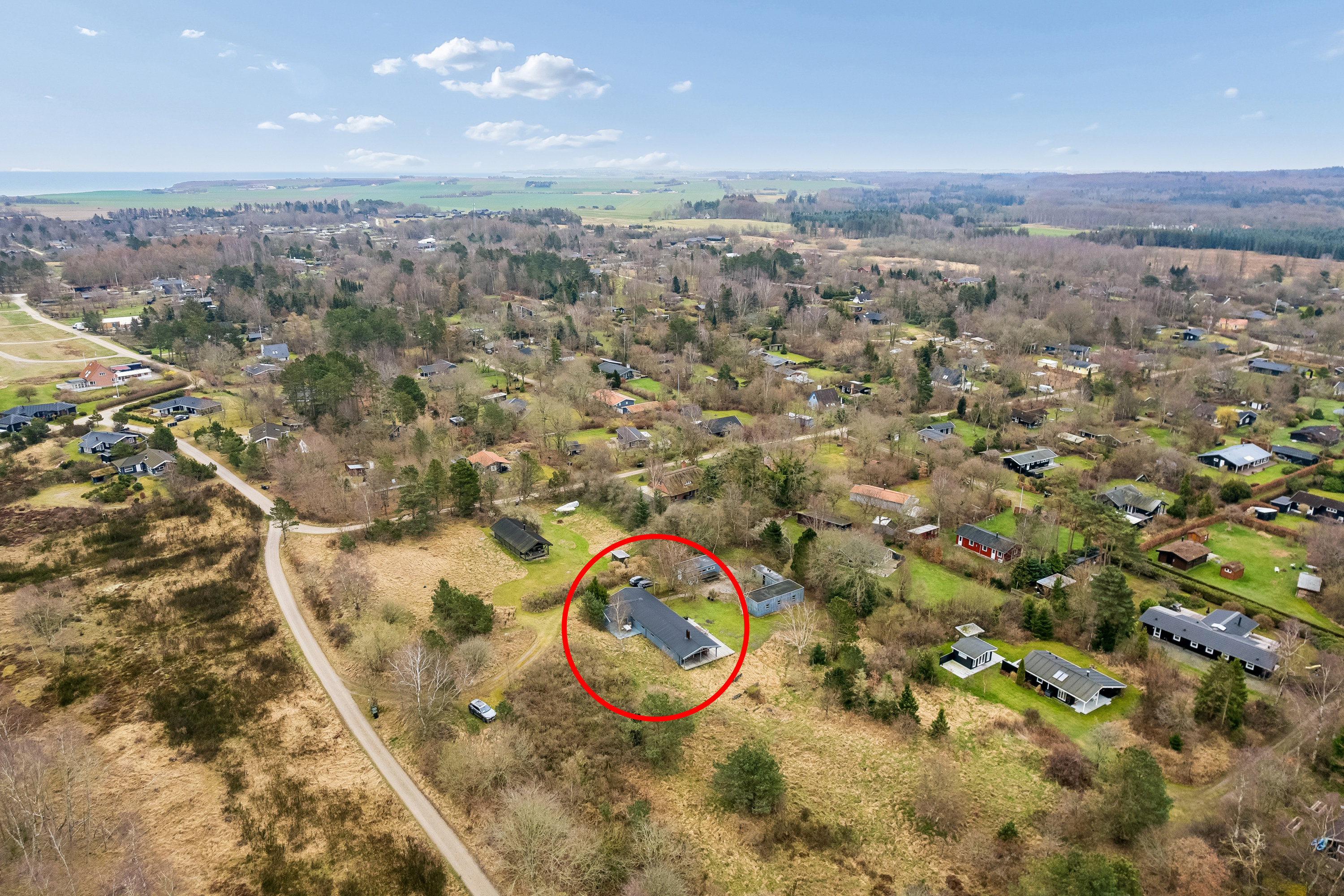 Fremhævet luftfoto billede i fuldskærmstilstand. Billede af Stavnsborgvej 37, Gjerrild, 8500 Grenaa