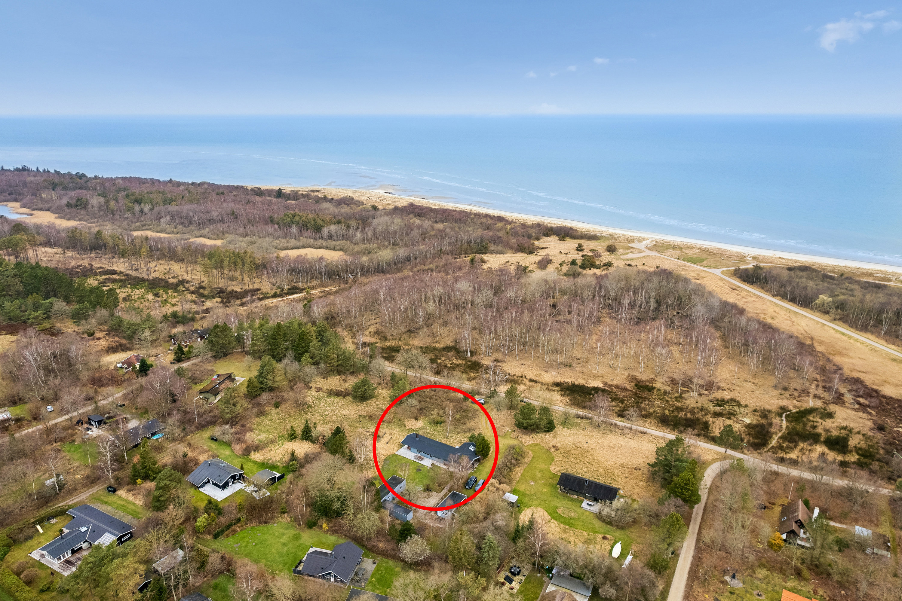 Fremhævet luftfoto billede i fuldskærmstilstand. Billede af Stavnsborgvej 37, Gjerrild, 8500 Grenaa