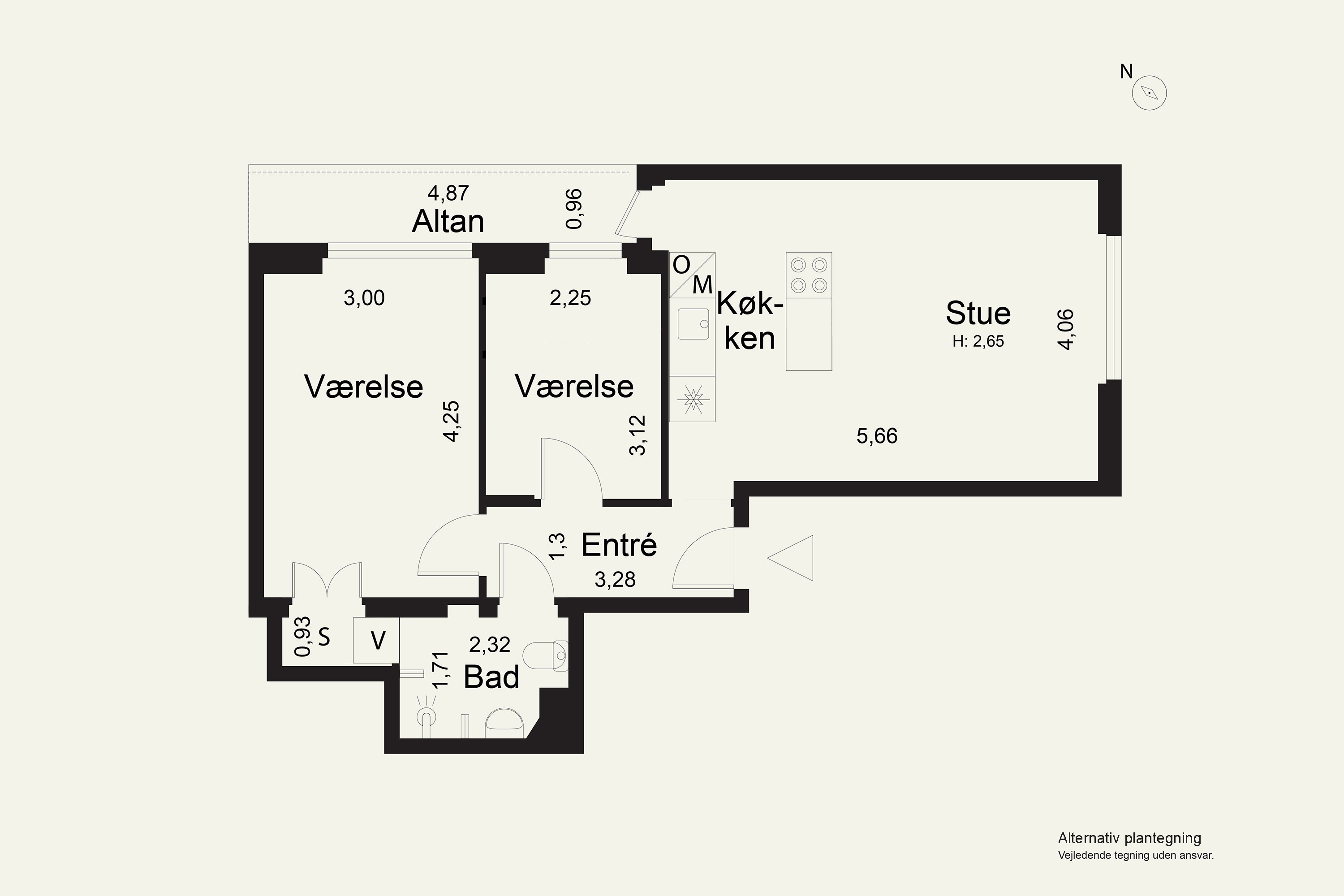 Plantegninger billede af Mariendalsvej 10, 2. th., 2000 Frederiksberg