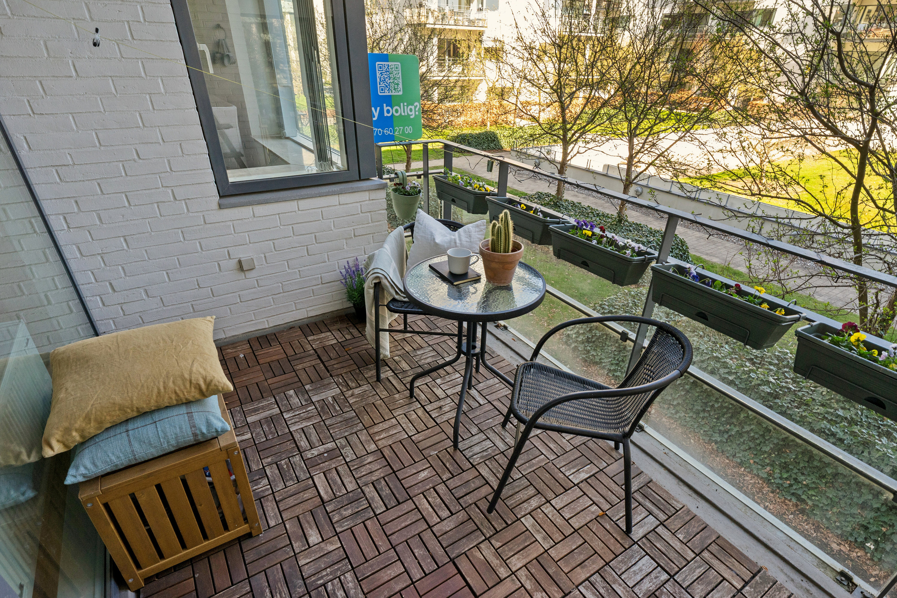 Fremhævet altan billede i fuldskærmstilstand. Billede af Jens Otto Krags Gade 6, 1. th., 2300 København S