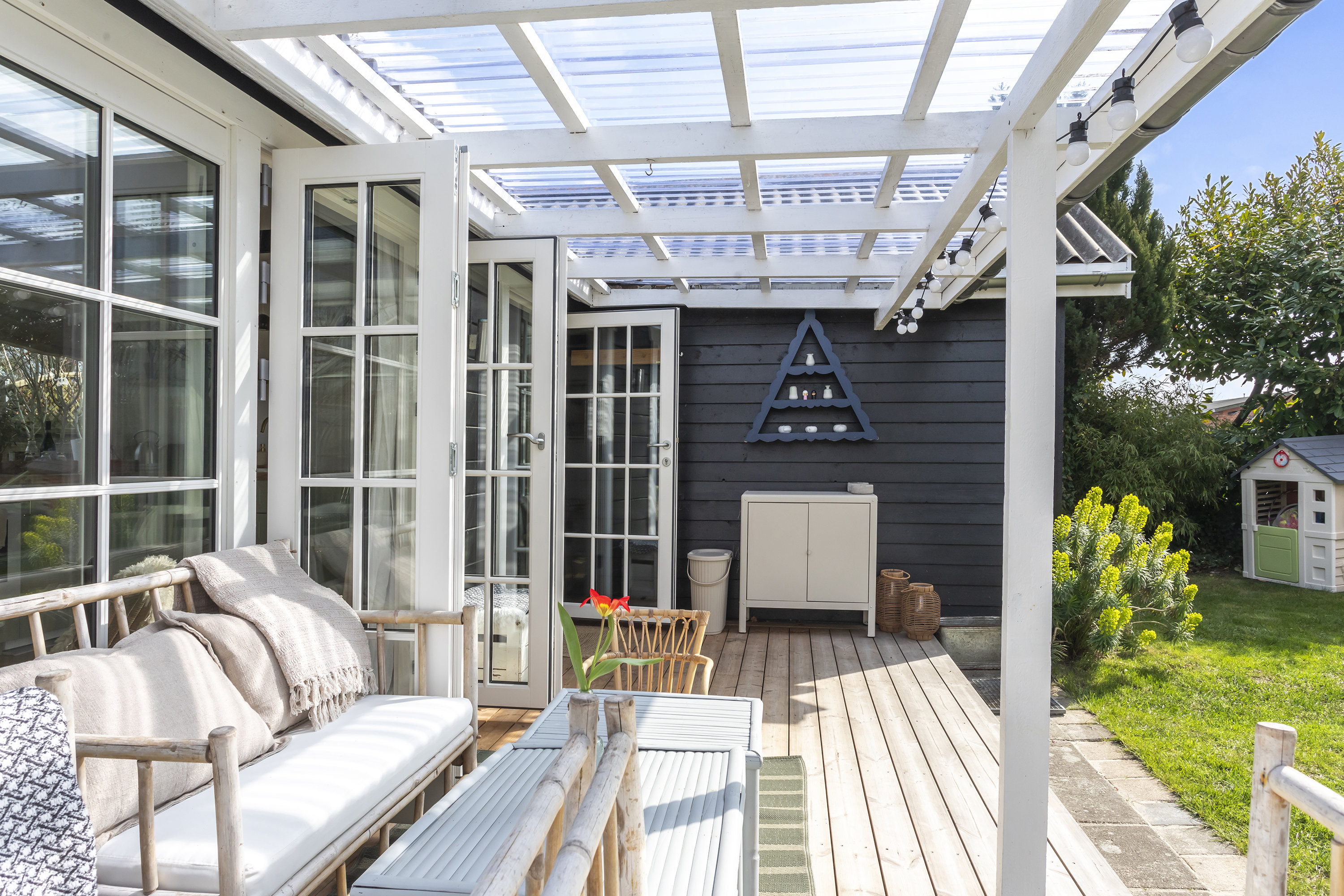 Fremhævet overdækket terrasse billede i fuldskærmstilstand. Billede af Hf. Sano 122, 2770 Kastrup