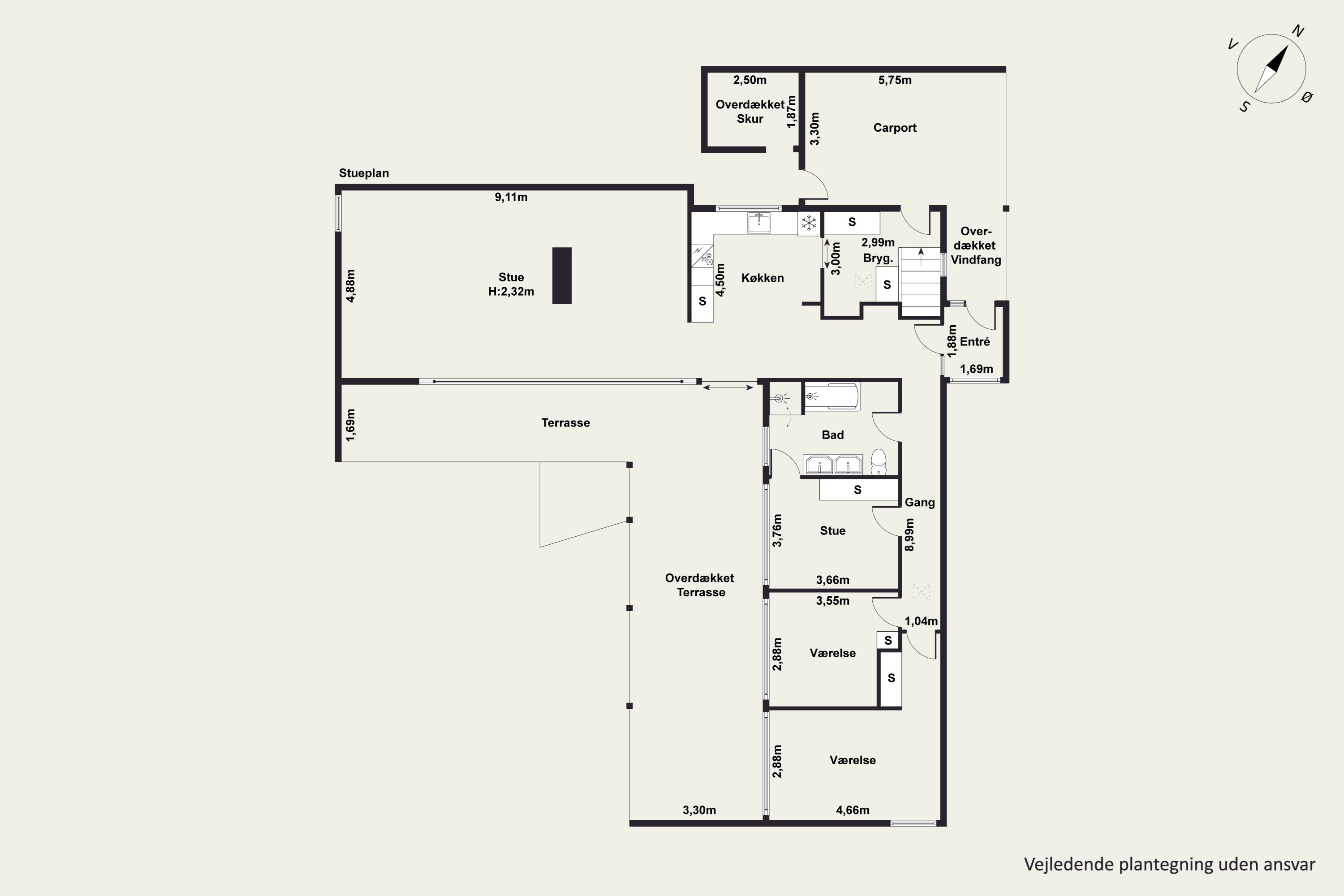 Plantegninger billede af Krogvej 4, Stubberup, 4140 Borup