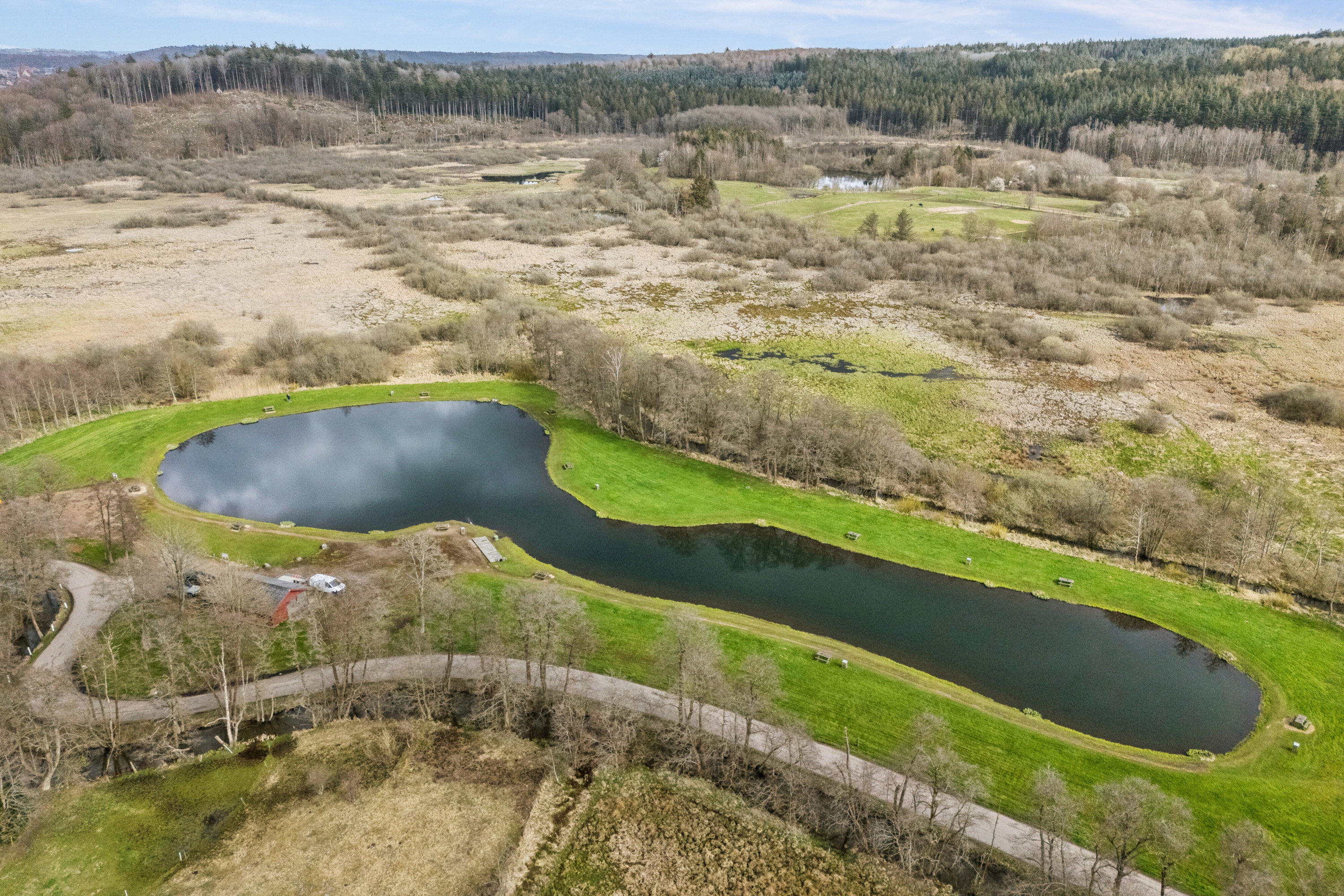 Fremhævet luftfoto billede i fuldskærmstilstand. Billede af Funderholmevej 25A, 8600 Silkeborg