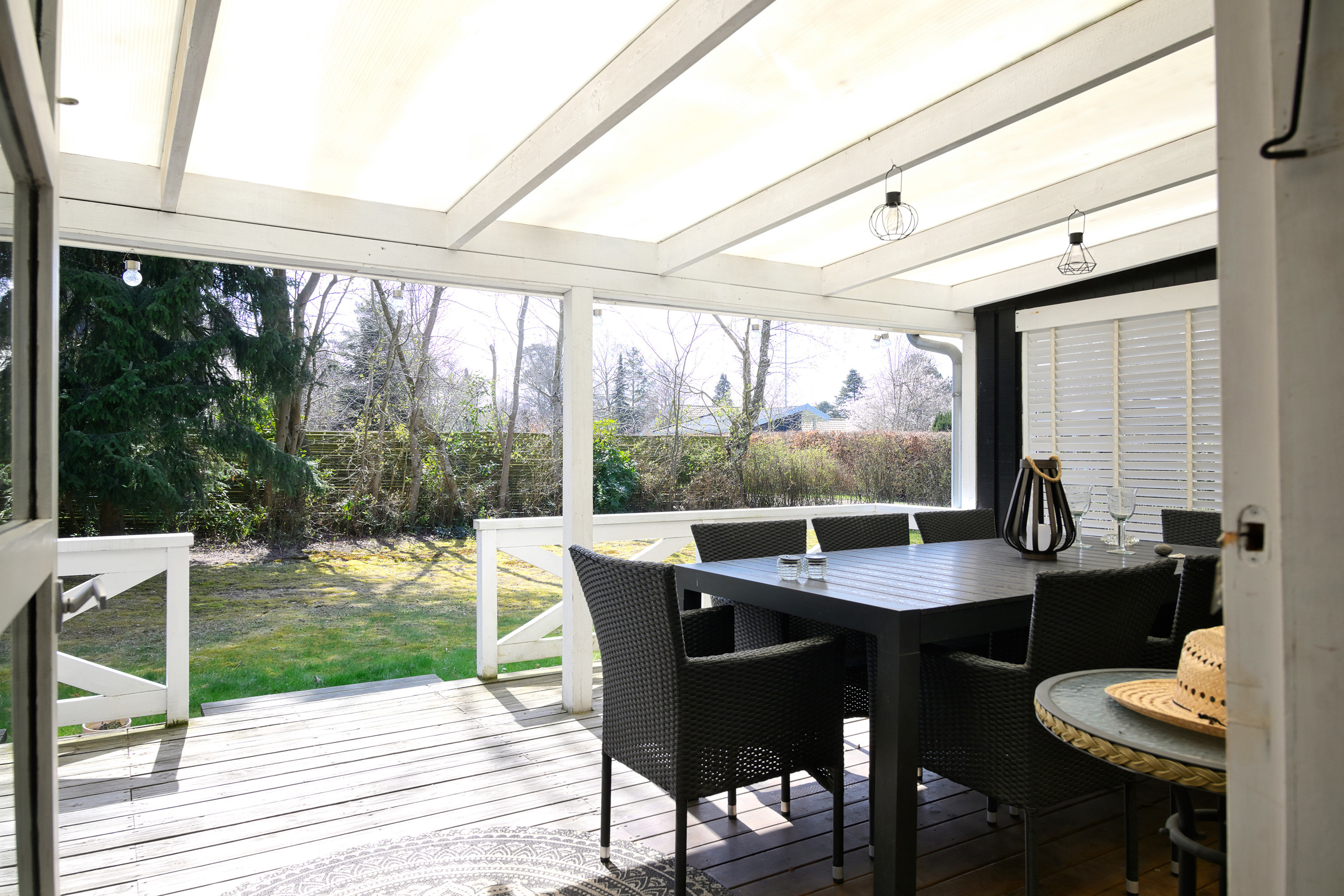 Fremhævet overdækket terrasse billede i fuldskærmstilstand. Billede af Solvænget 3, 4873 Væggerløse