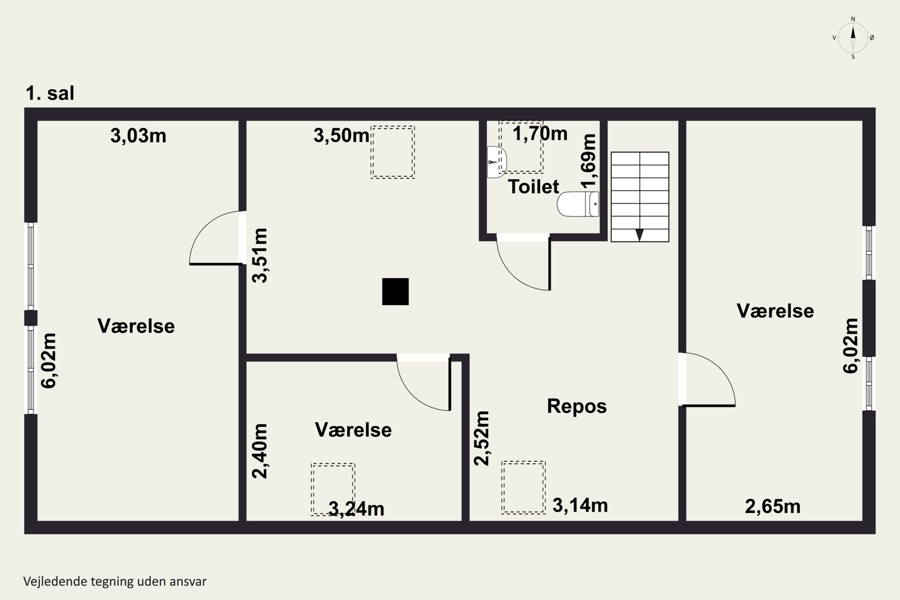 Plantegninger billede af Flæskedalsvej 1, Østerlars, 3760 Gudhjem