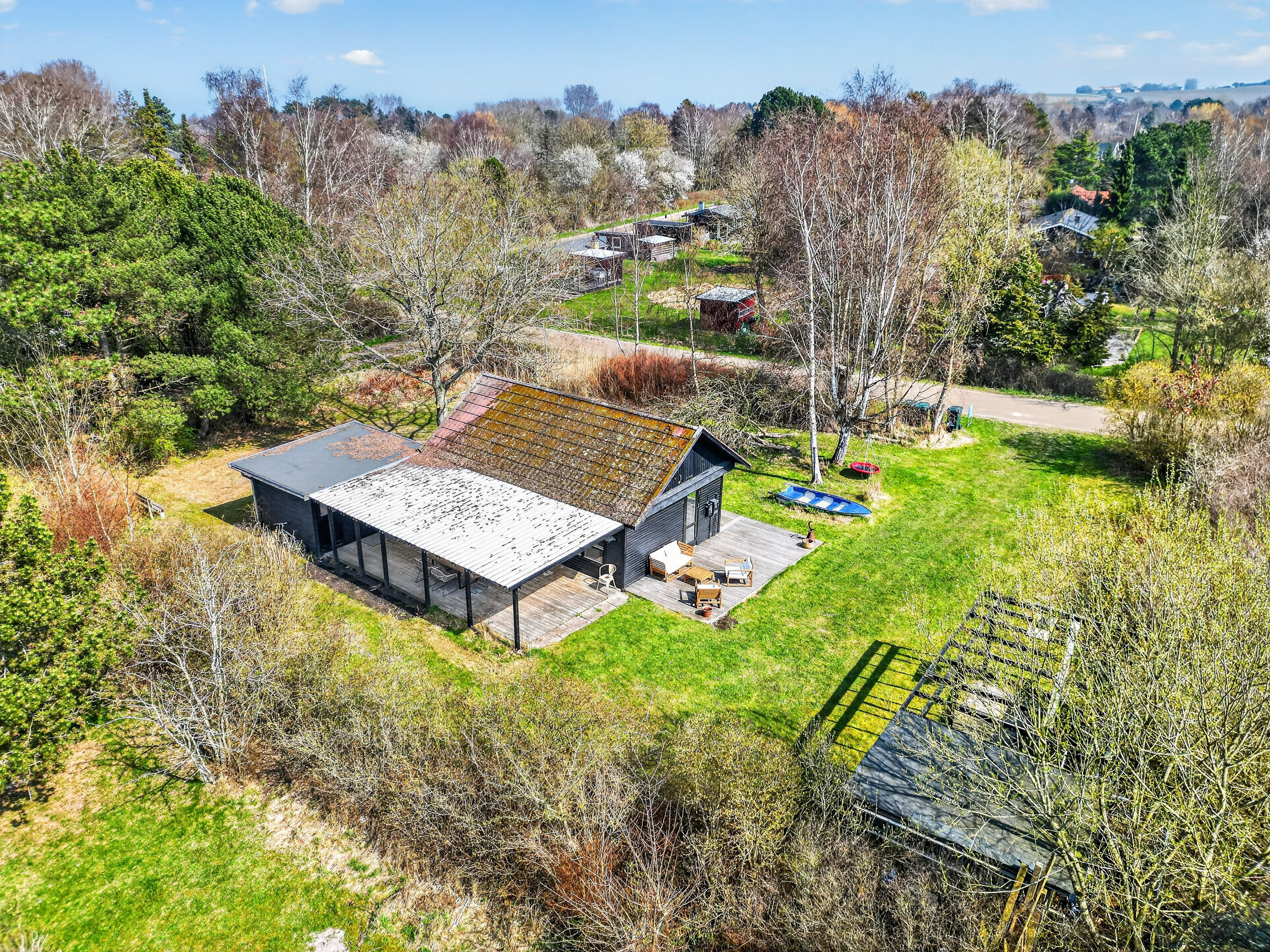 Fremhævet luftfoto billede i fuldskærmstilstand. Billede af Hedebovej 8, Overby Lyng, 4583 Sjællands Odde