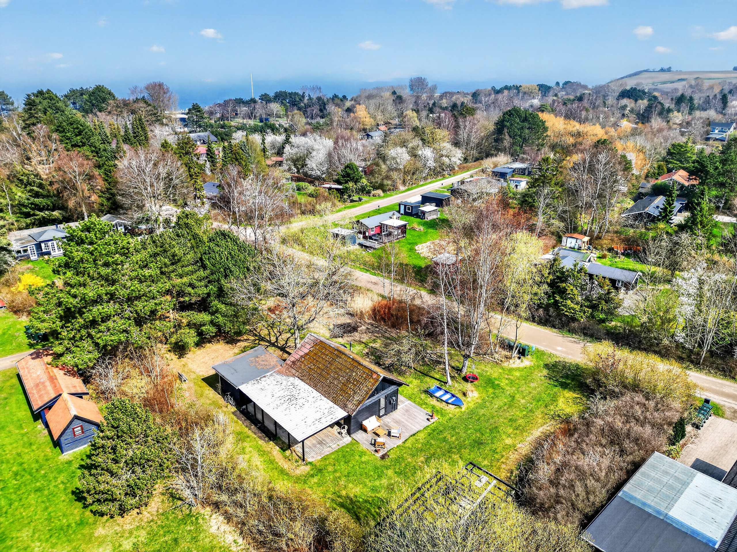 Fremhævet luftfoto billede i fuldskærmstilstand. Billede af Hedebovej 8, Overby Lyng, 4583 Sjællands Odde