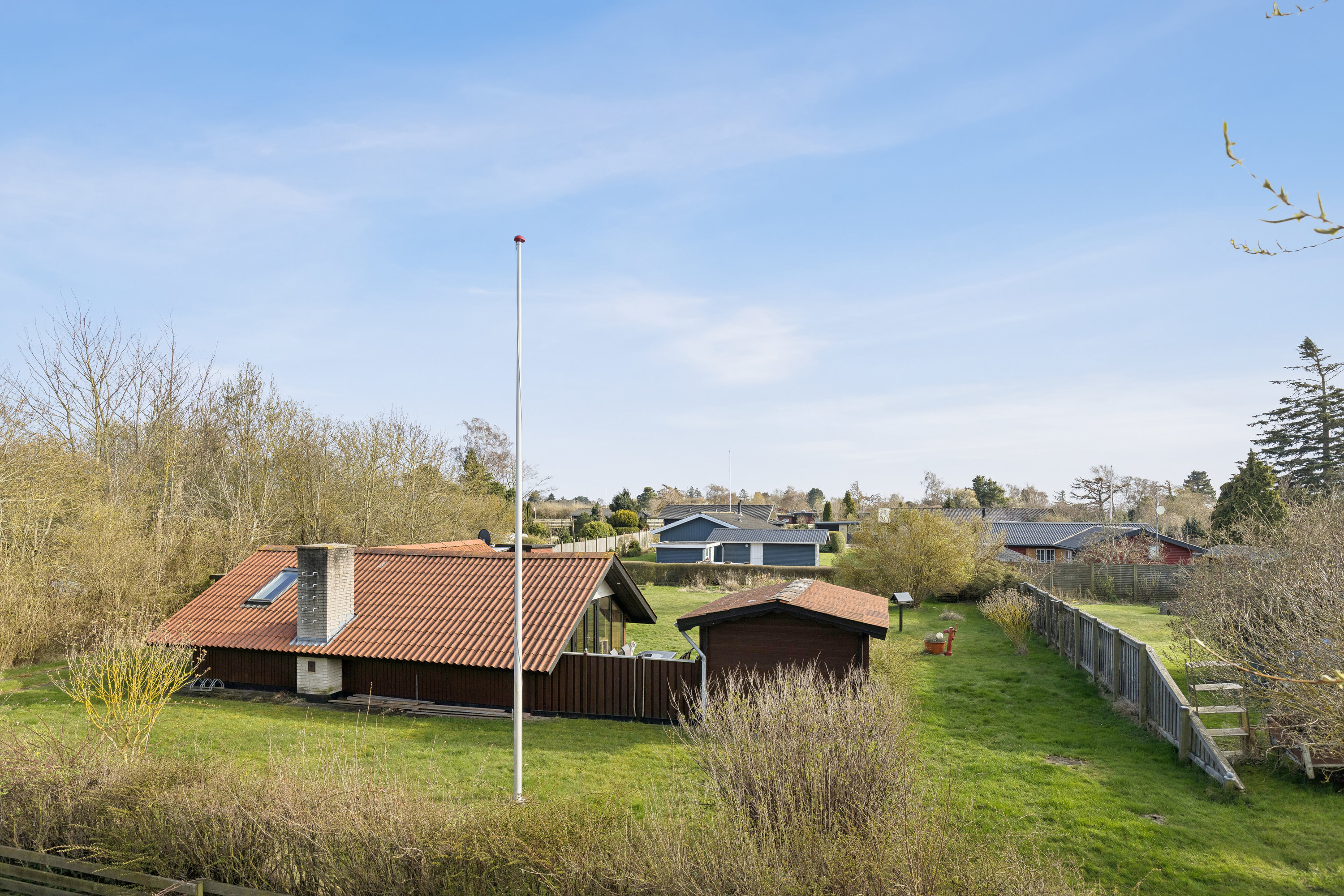 Fremhævet set fra haven billede i fuldskærmstilstand. Billede af Grøndalvej 10, Kelstrup, 4200 Slagelse