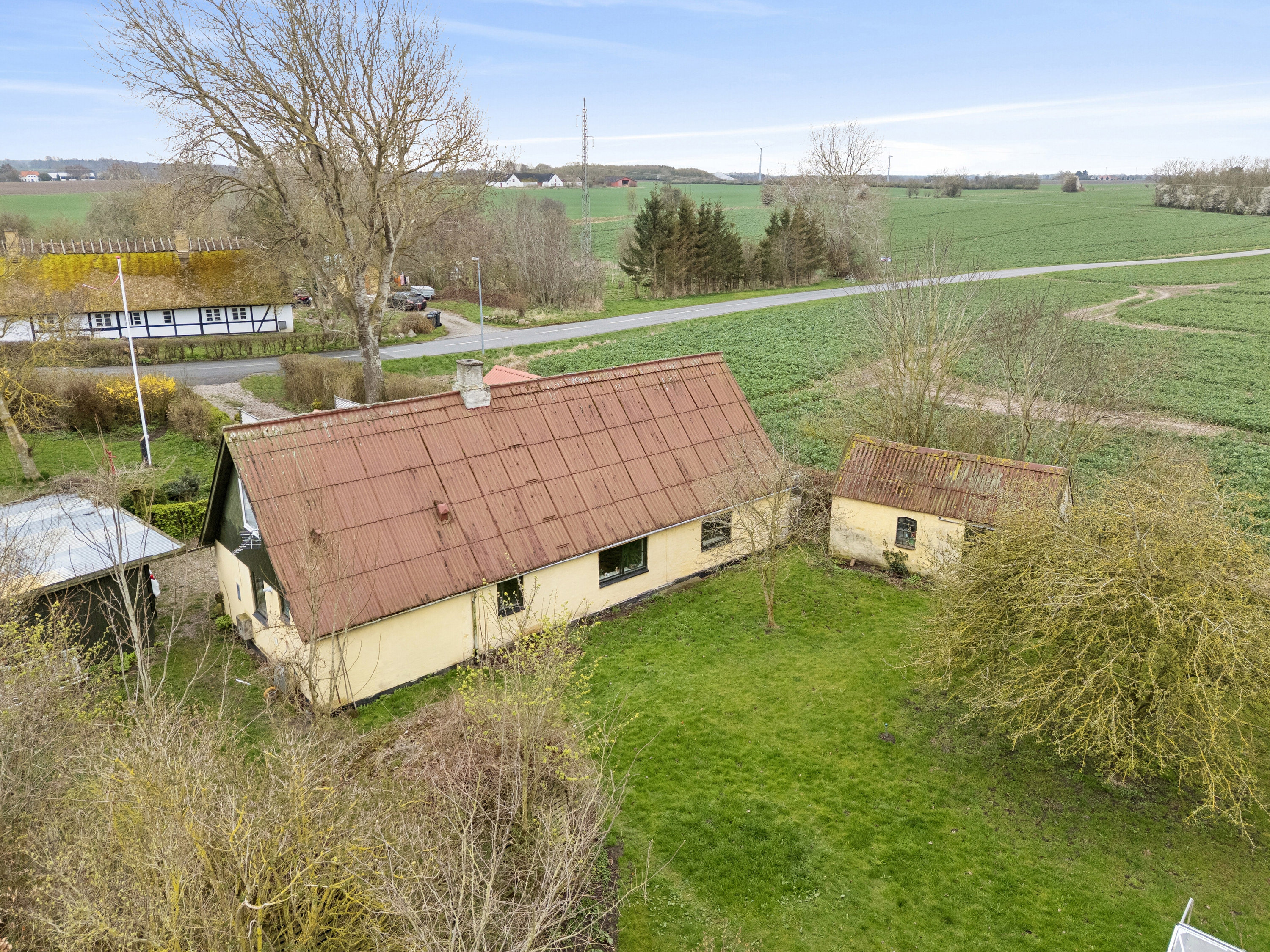 Fremhævet luftfoto billede i fuldskærmstilstand. Billede af Krænkerupvej 25, Havrebjerg, 4200 Slagelse