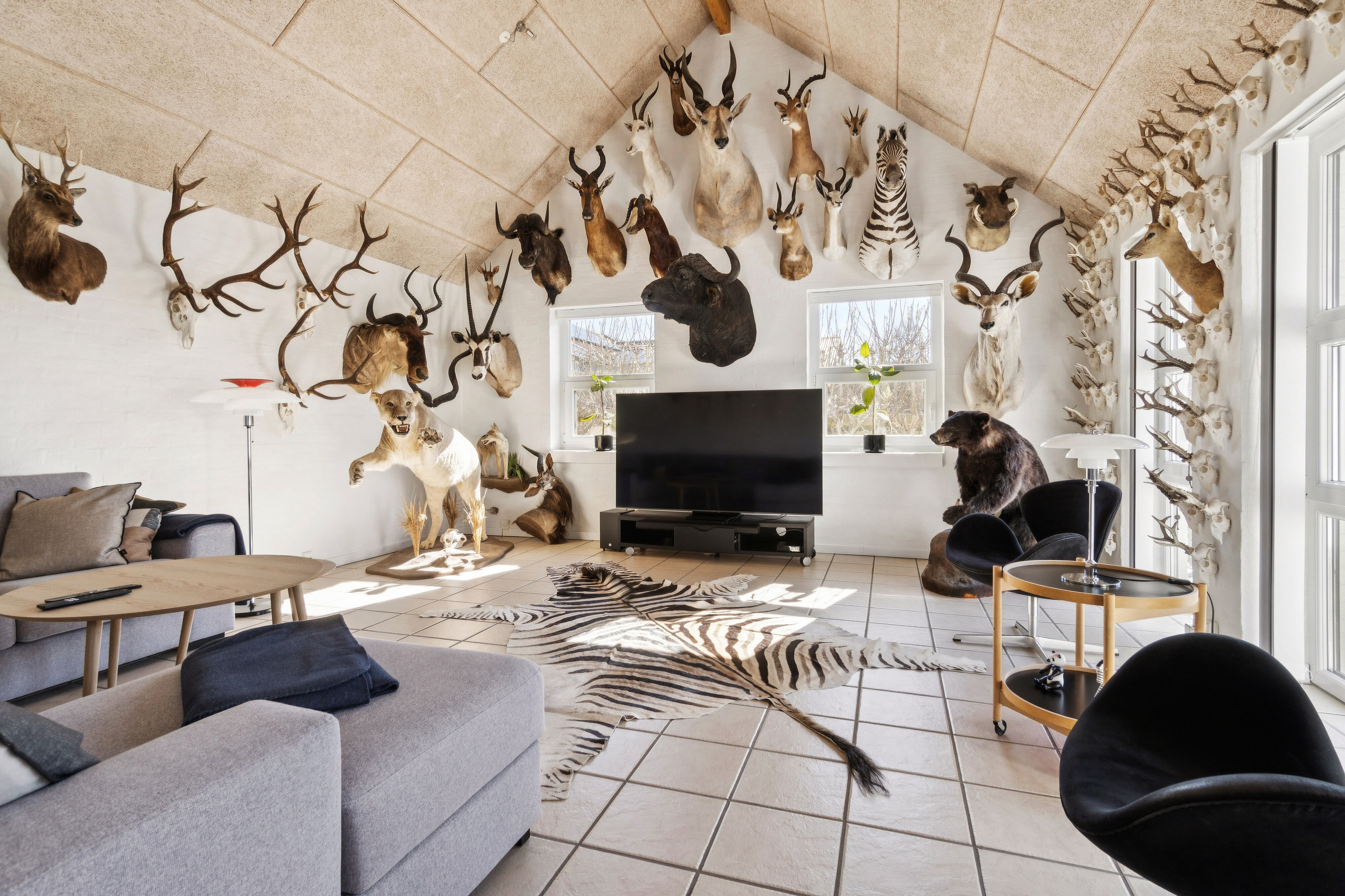 Fremhævet stue billede i fuldskærmstilstand. Billede af Bygmarken 16, 7730 Hanstholm