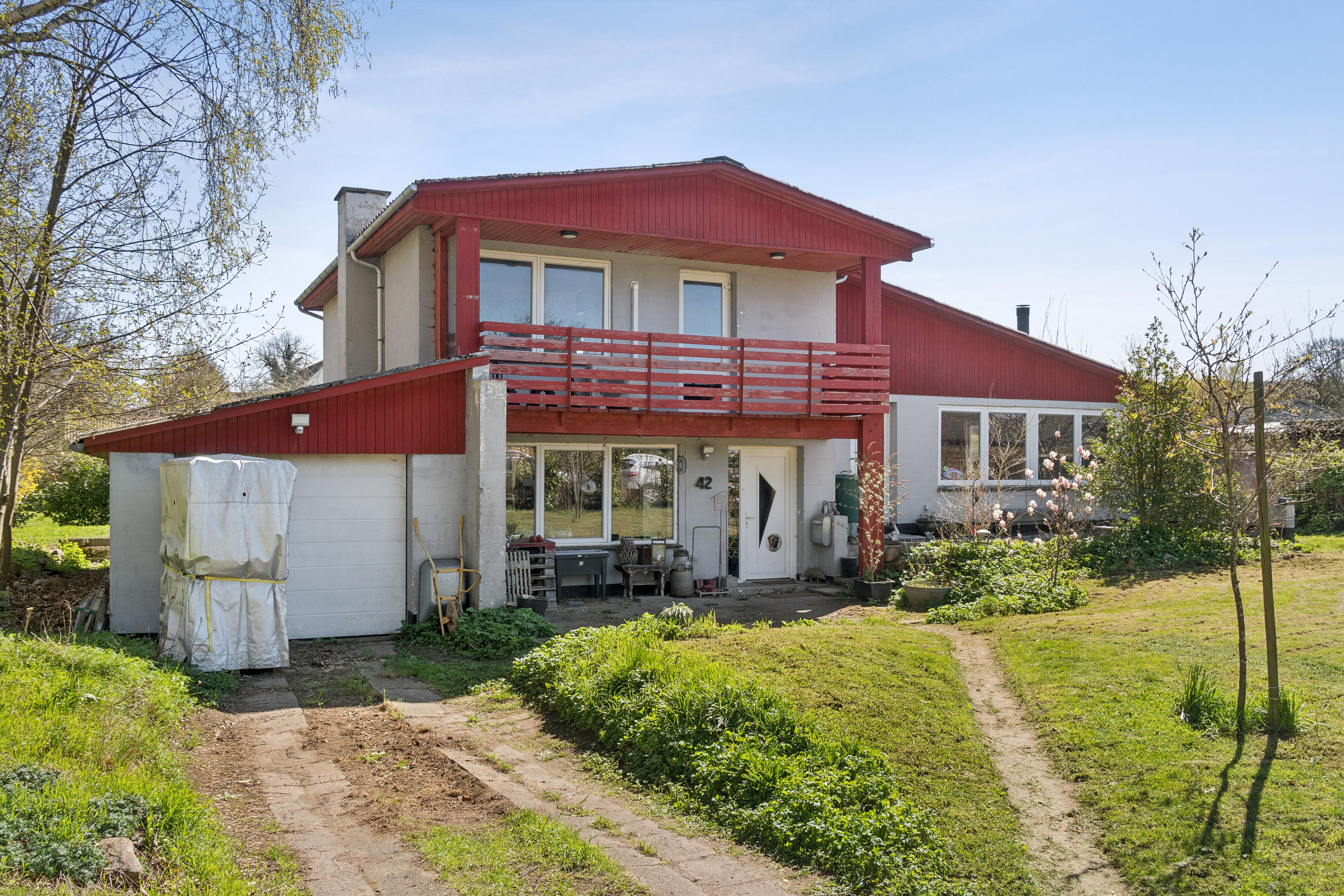 Fremhævet set fra vejen billede i fuldskærmstilstand. Billede af Skolevænget 42, 4470 Svebølle