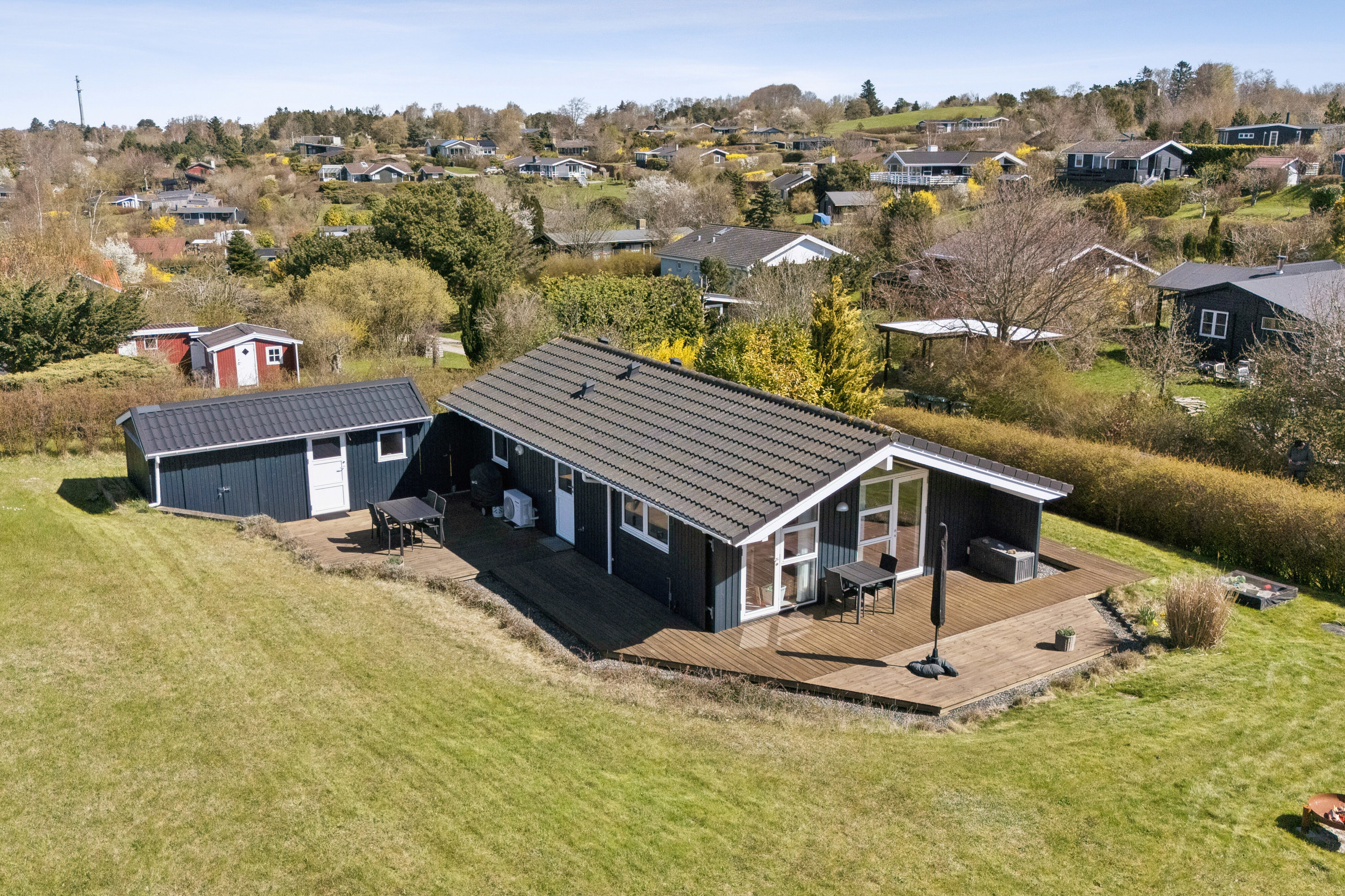 Fremhævet luftfoto billede i fuldskærmstilstand. Billede af Nissestien 29, Kårup, 4540 Fårevejle