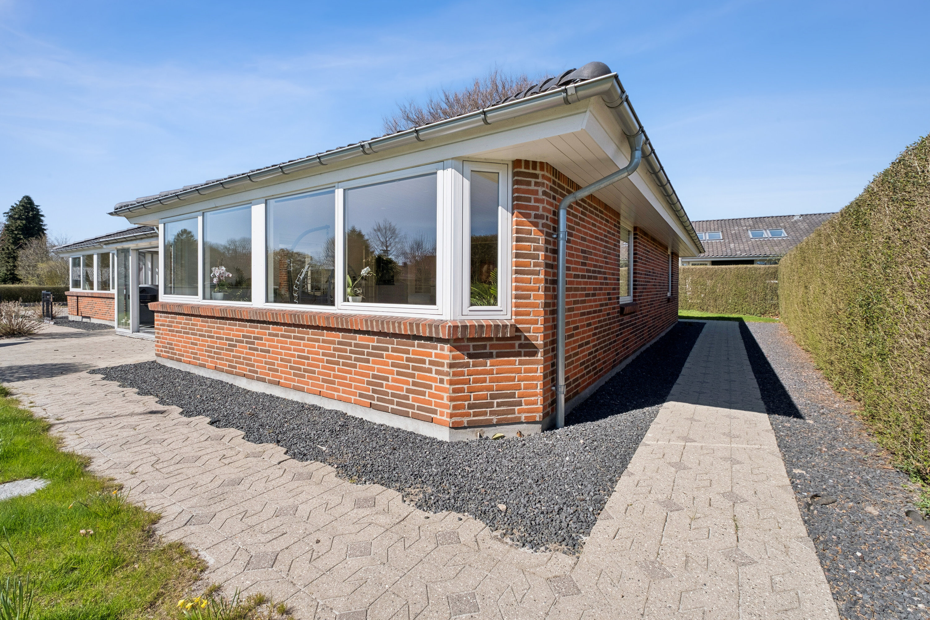 Fremhævet set fra haven billede i fuldskærmstilstand. Billede af Bytoften 16, Førslev, 4690 Haslev