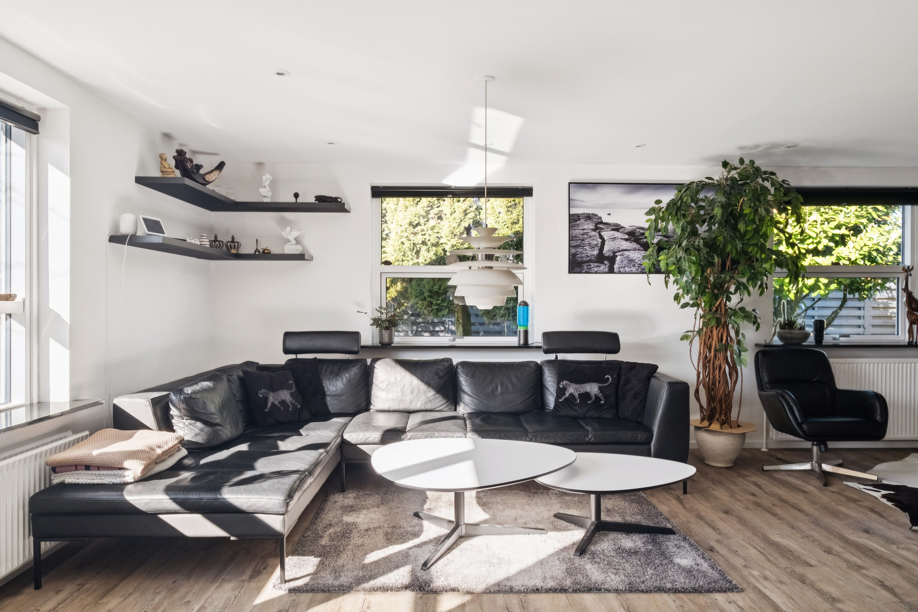 Fremhævet stue billede i fuldskærmstilstand. Billede af Skovvej 1, 9800 Hjørring