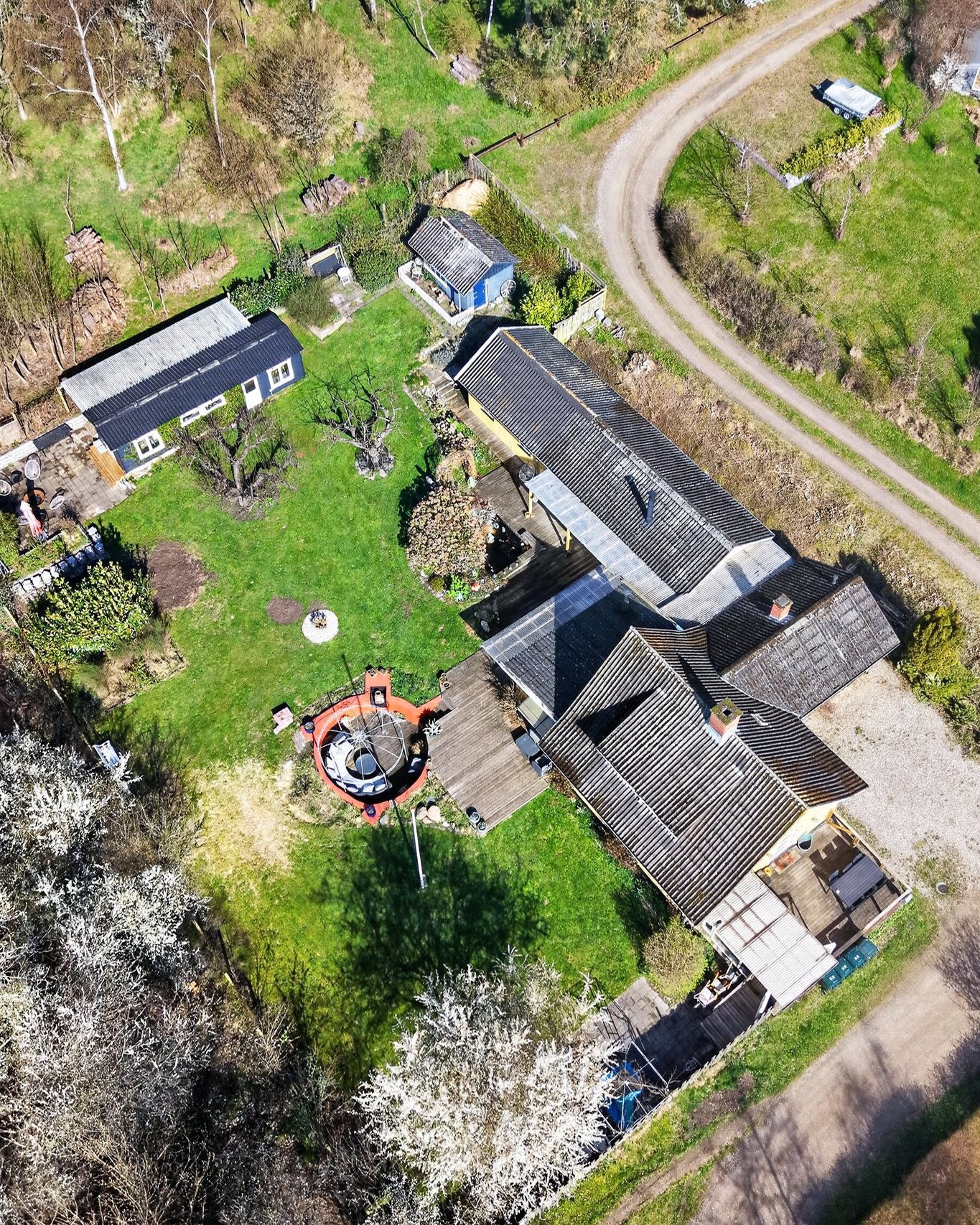 Fremhævet luftfoto billede i fuldskærmstilstand. Billede af Telemansvej 1, Yderby Lyng, 4583 Sjællands Odde