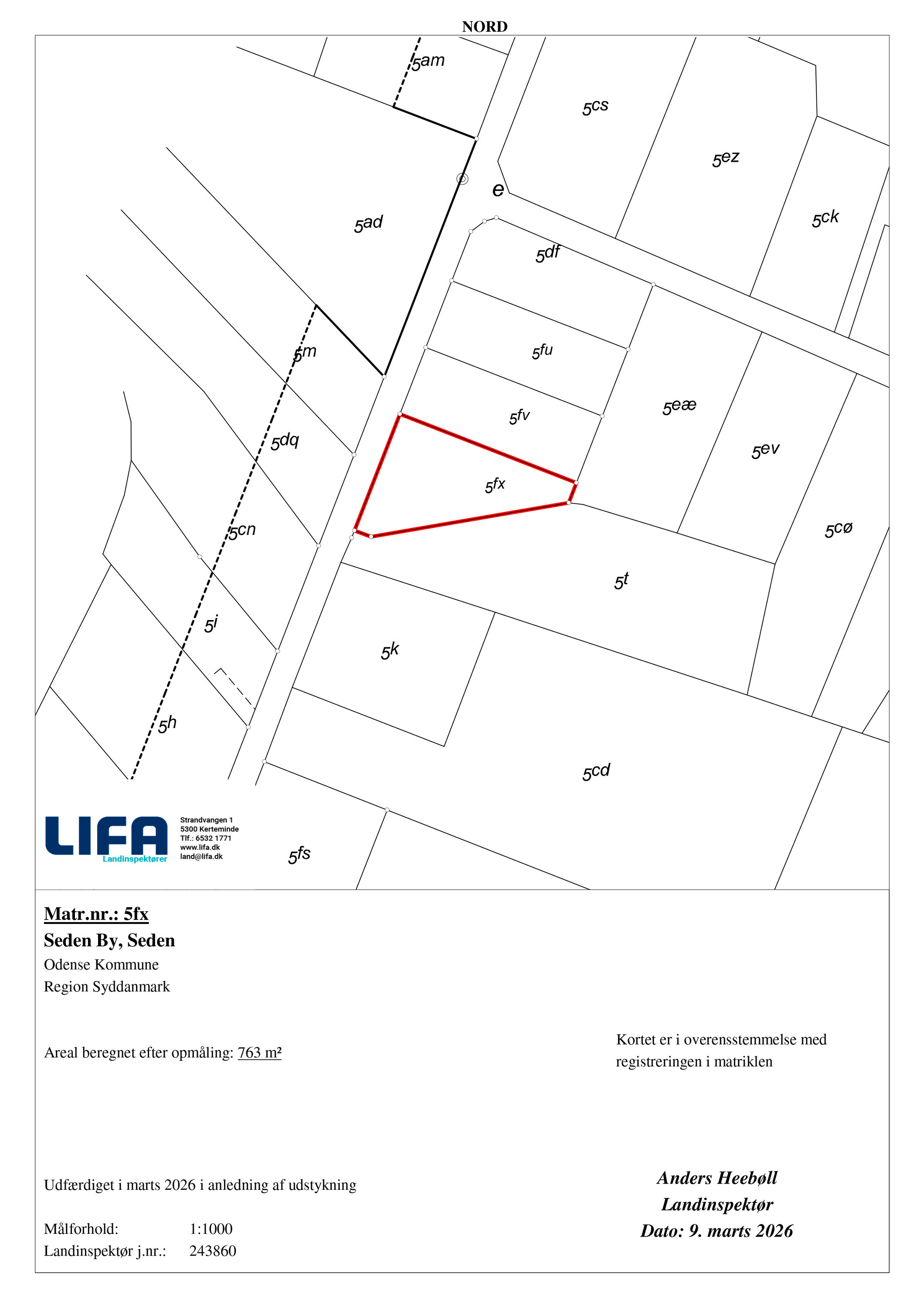 Fremhævet matrikelkort billede i fuldskærmstilstand. Billede af Muslingevej 27, del 1., Seden, 5240 Odense NØ