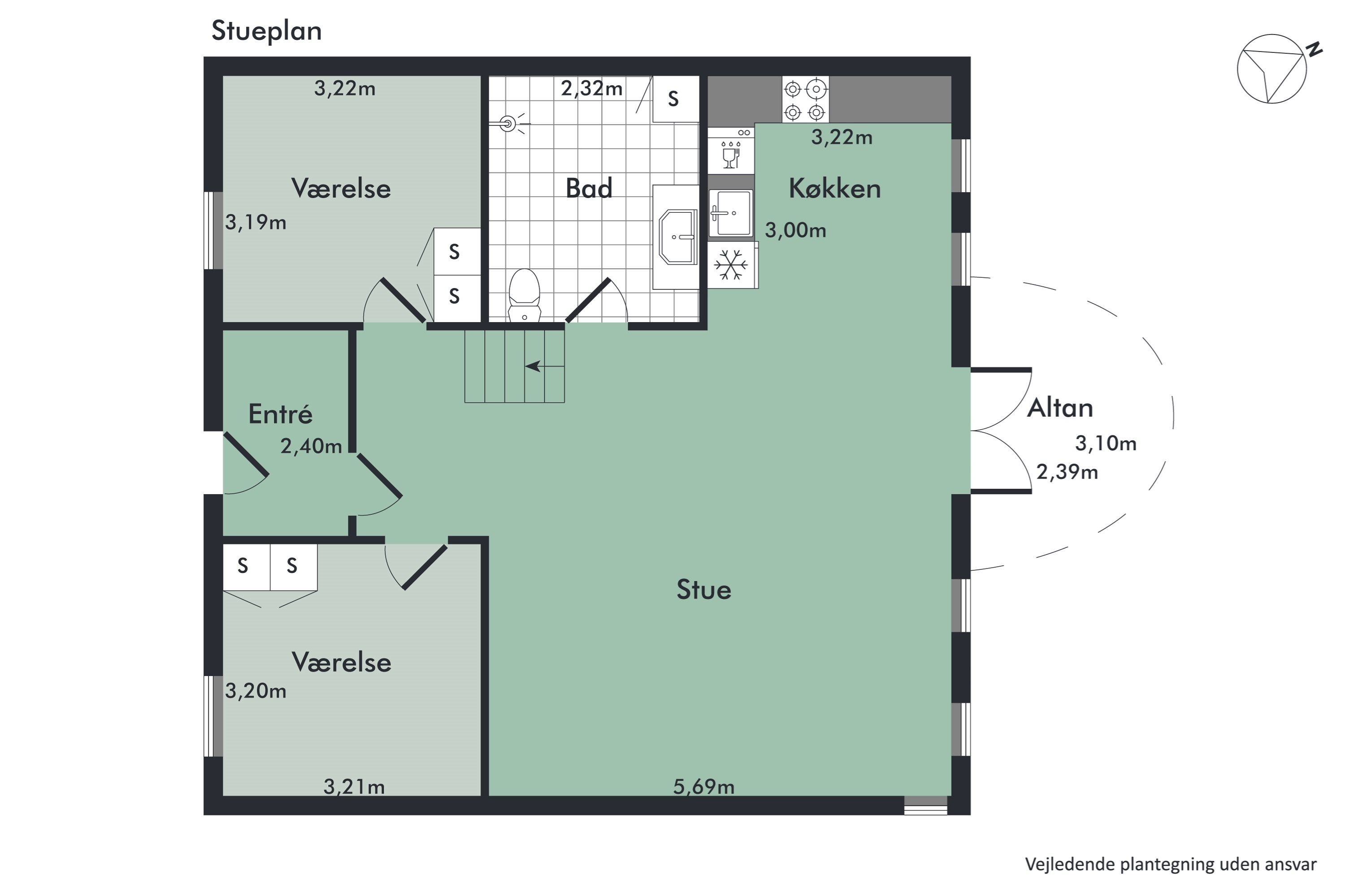 Plantegninger billede af Portlandsvej 97B, 1. tv., 9370 Hals