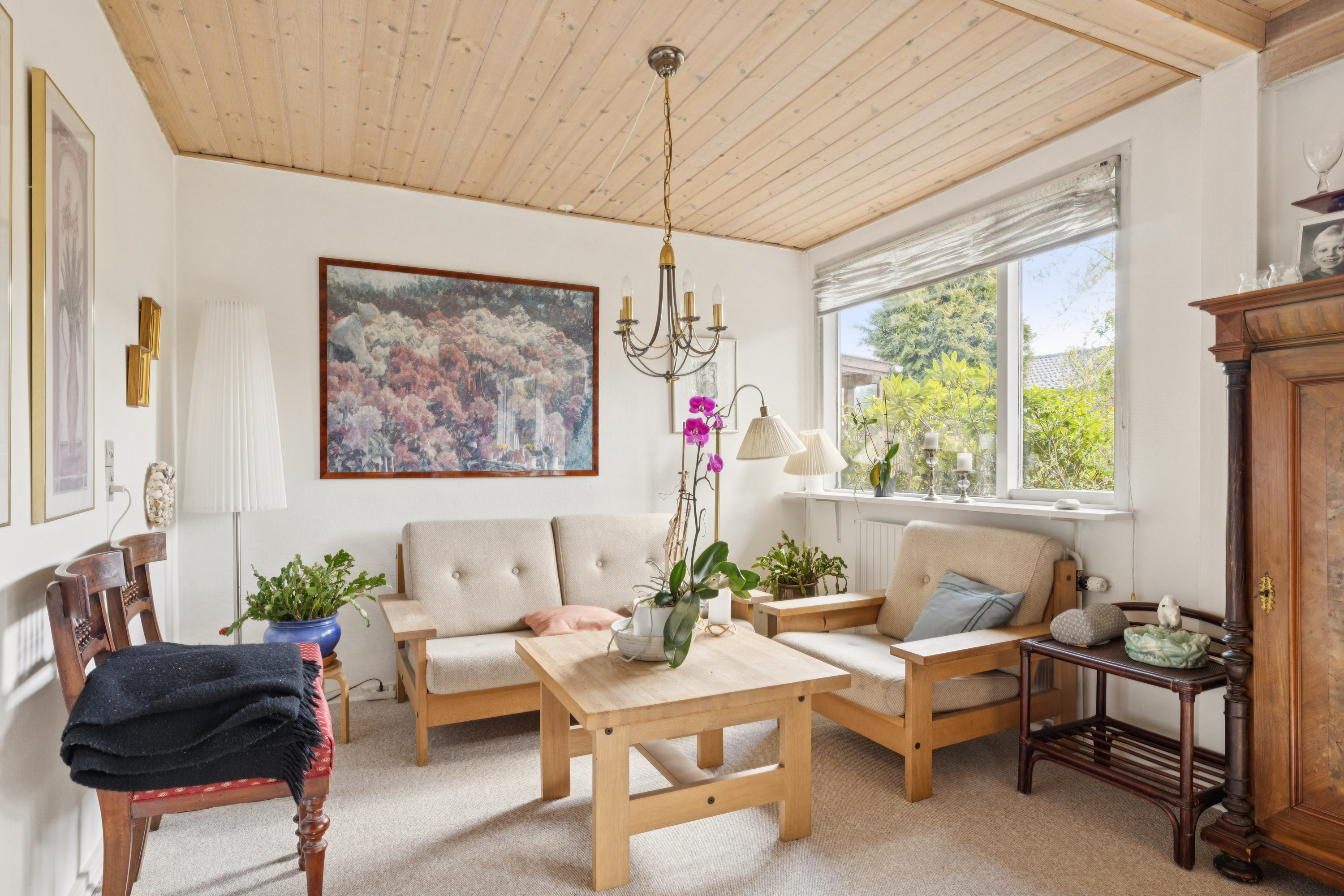 Fremhævet stue billede i fuldskærmstilstand. Billede af Høgevej 16, Bruunshåb, 8800 Viborg