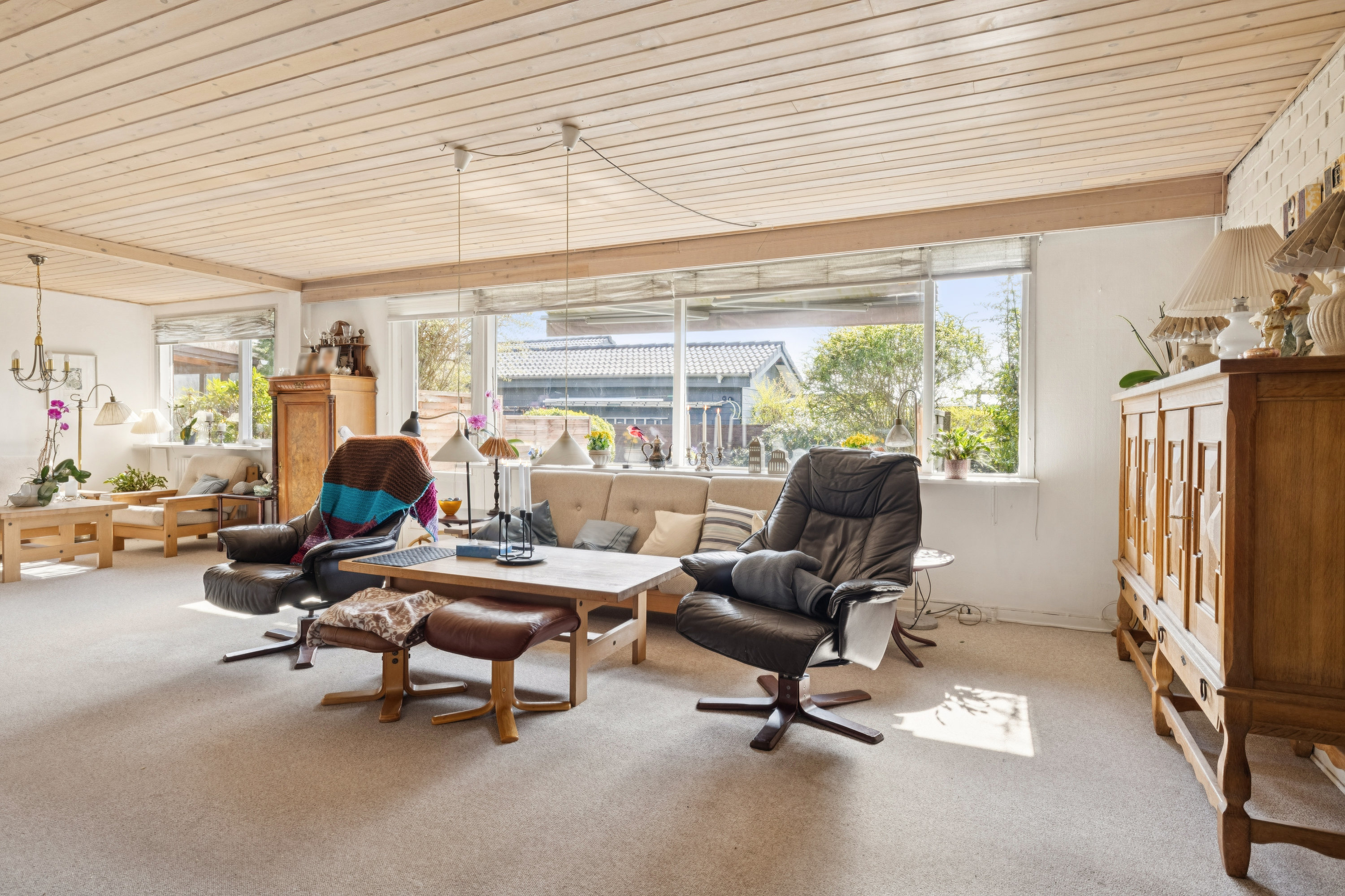 Fremhævet stue billede i fuldskærmstilstand. Billede af Høgevej 16, Bruunshåb, 8800 Viborg