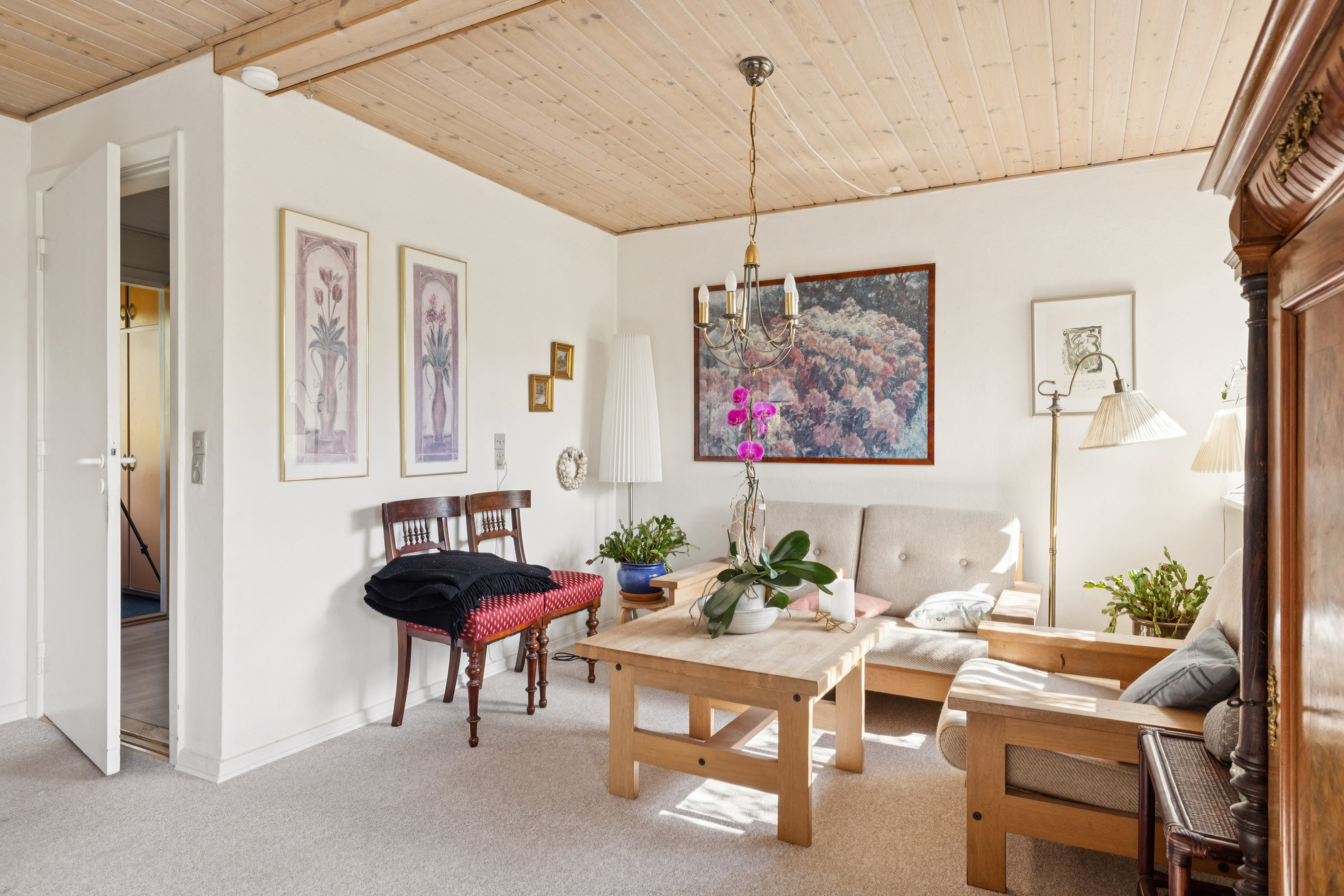 Fremhævet stue billede i fuldskærmstilstand. Billede af Høgevej 16, Bruunshåb, 8800 Viborg