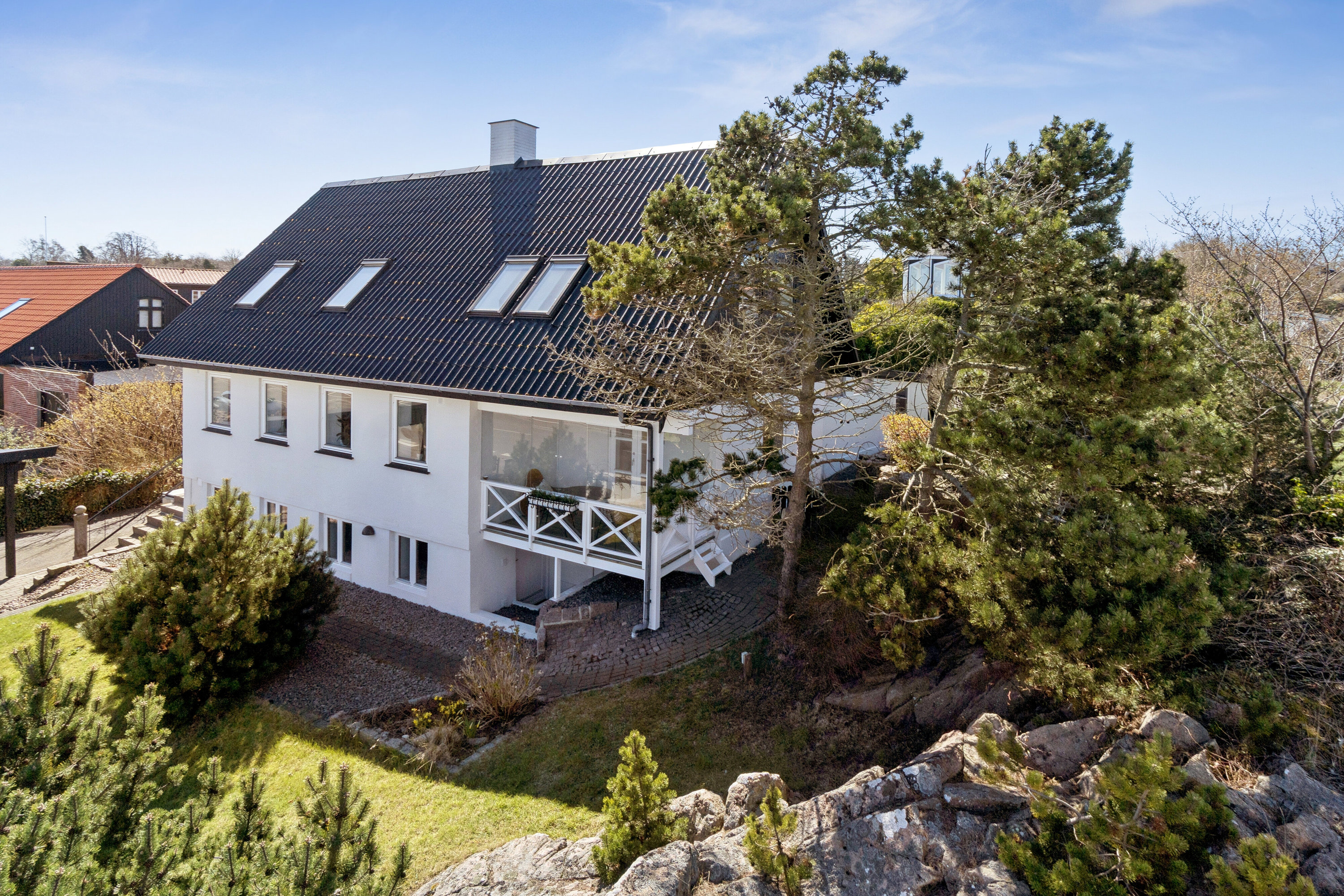 Fremhævet luftfoto billede i fuldskærmstilstand. Billede af Strandvejen 57, Allinge, 3770 Allinge