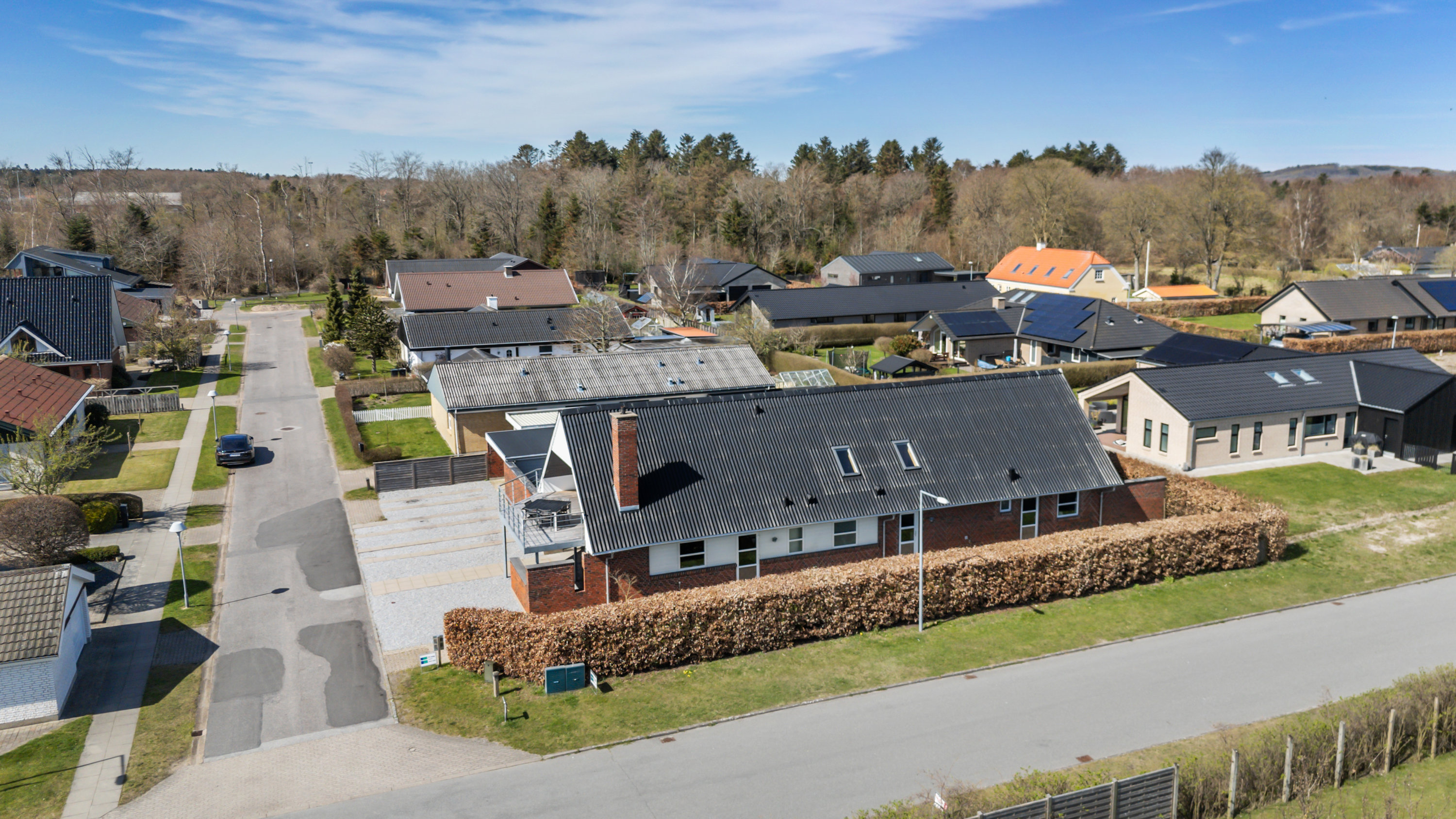 Fremhævet luftfoto billede i fuldskærmstilstand. Billede af Hjulmagervej 59, 9300 Sæby