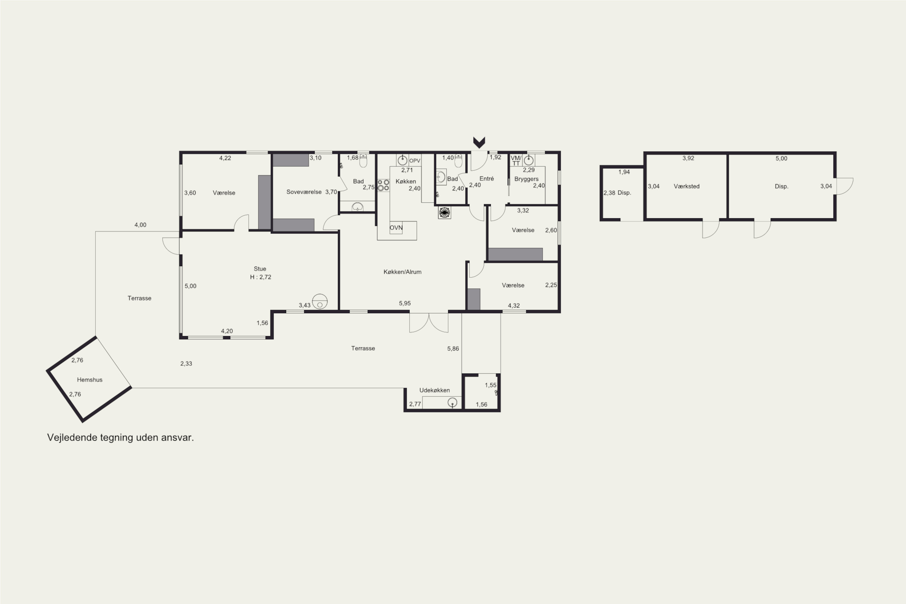 Plantegninger billede af Villavej 21, Hou, 8300 Odder
