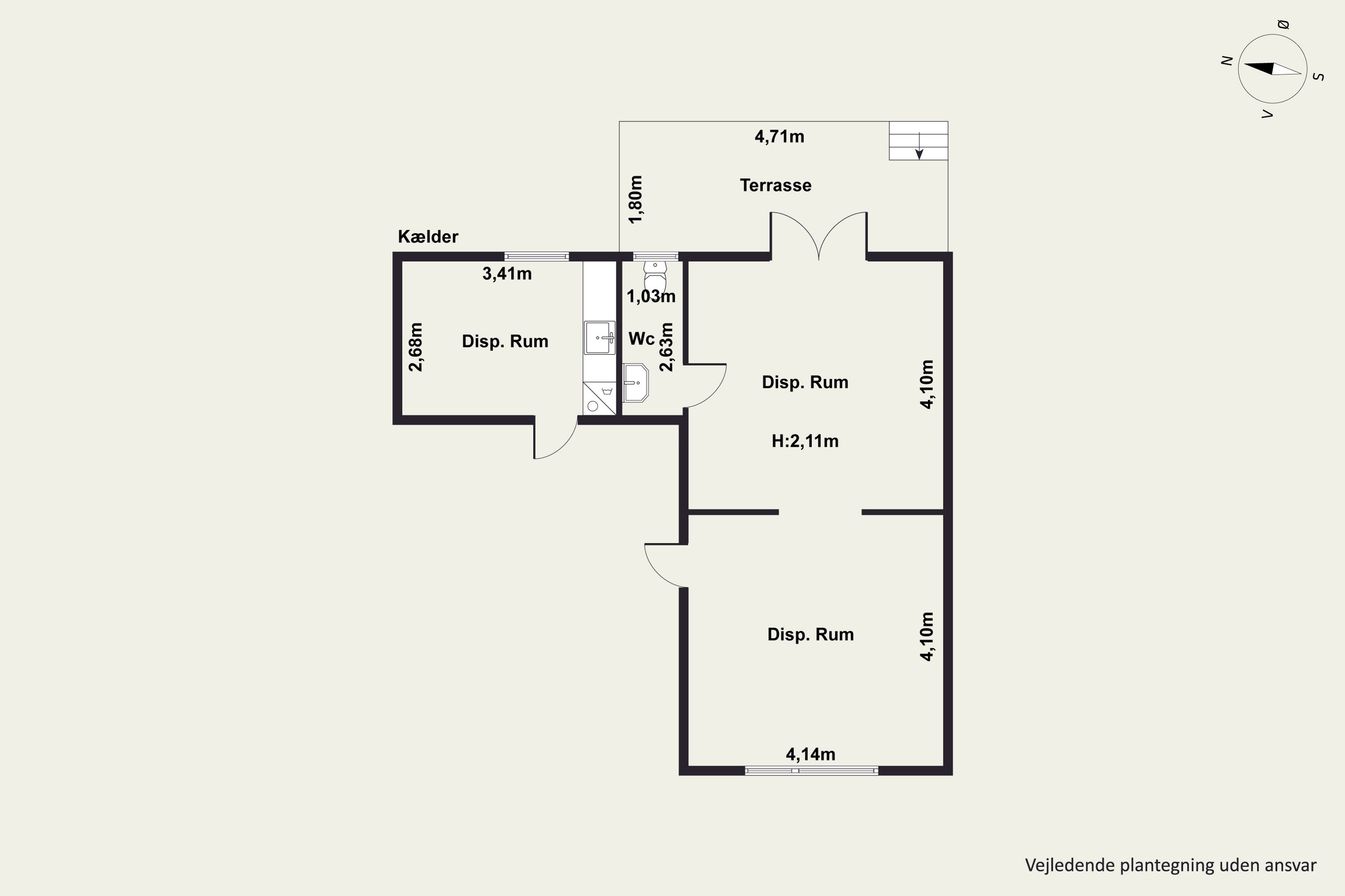 Plantegninger billede af Møllemarken 24, st.., 2880 Bagsværd