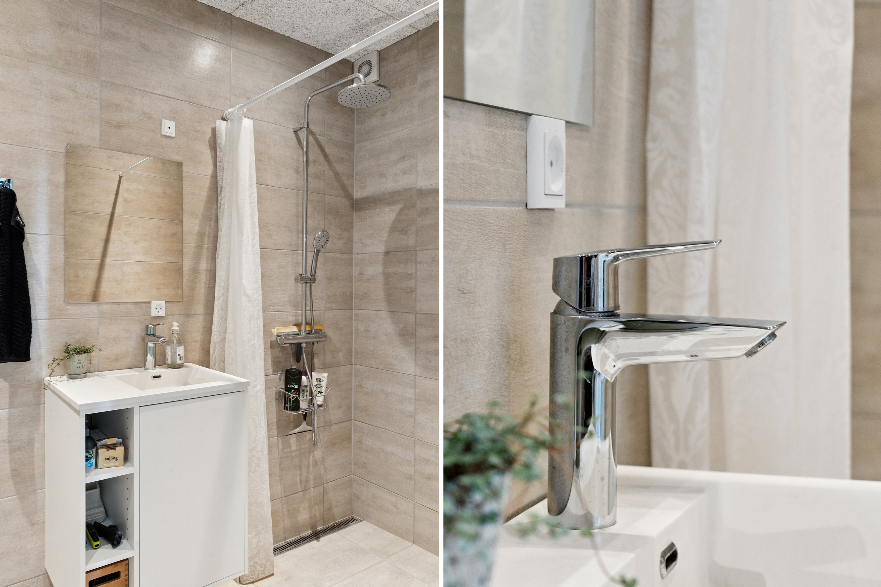 Fremhævet badeværelse billede i fuldskærmstilstand. Billede af Blomstermarken 107, 1. tv., 9000 Aalborg