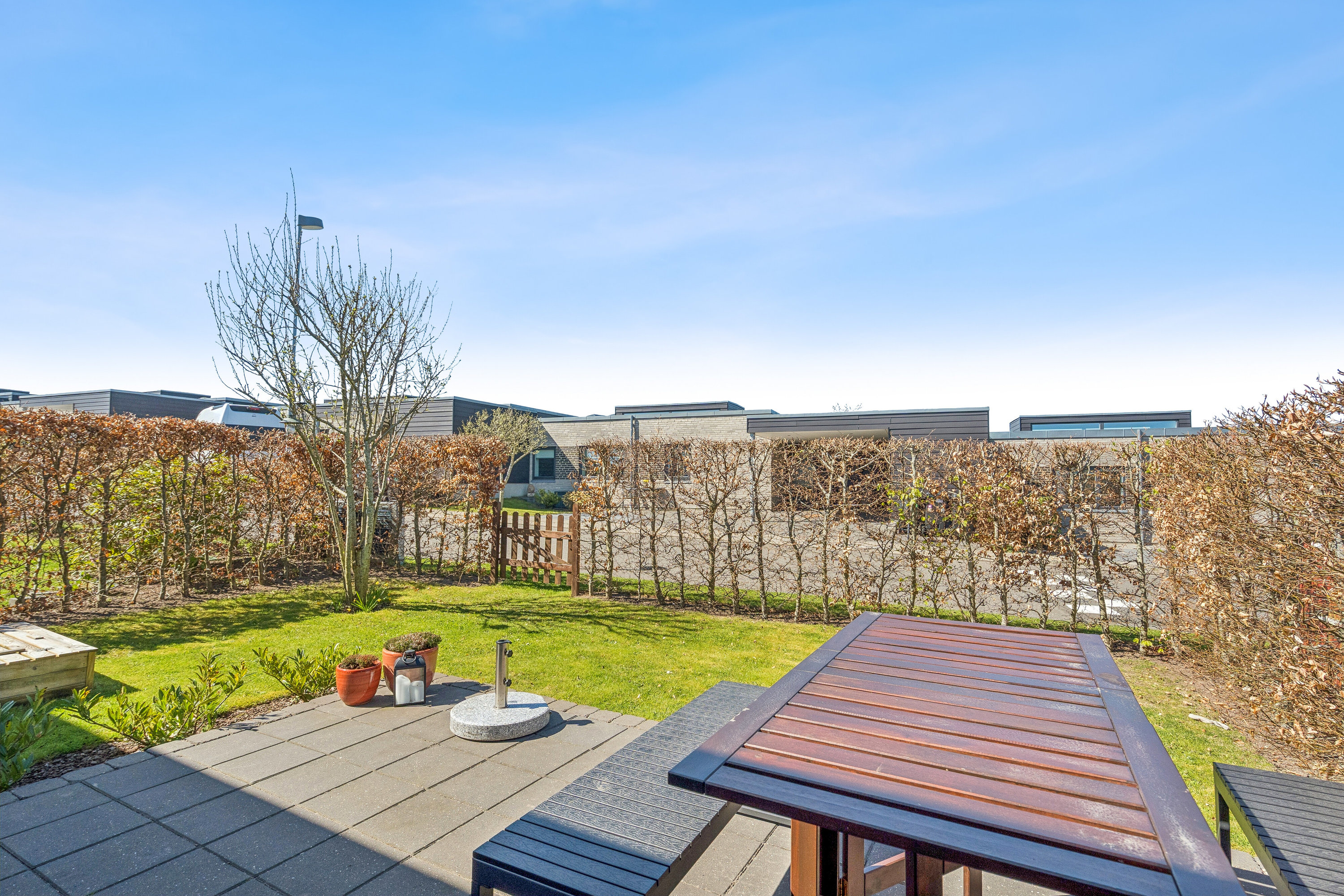 Fremhævet terrasse billede i fuldskærmstilstand. Billede af Fredensborgparken 81, Stavtrup, 8260 Viby J