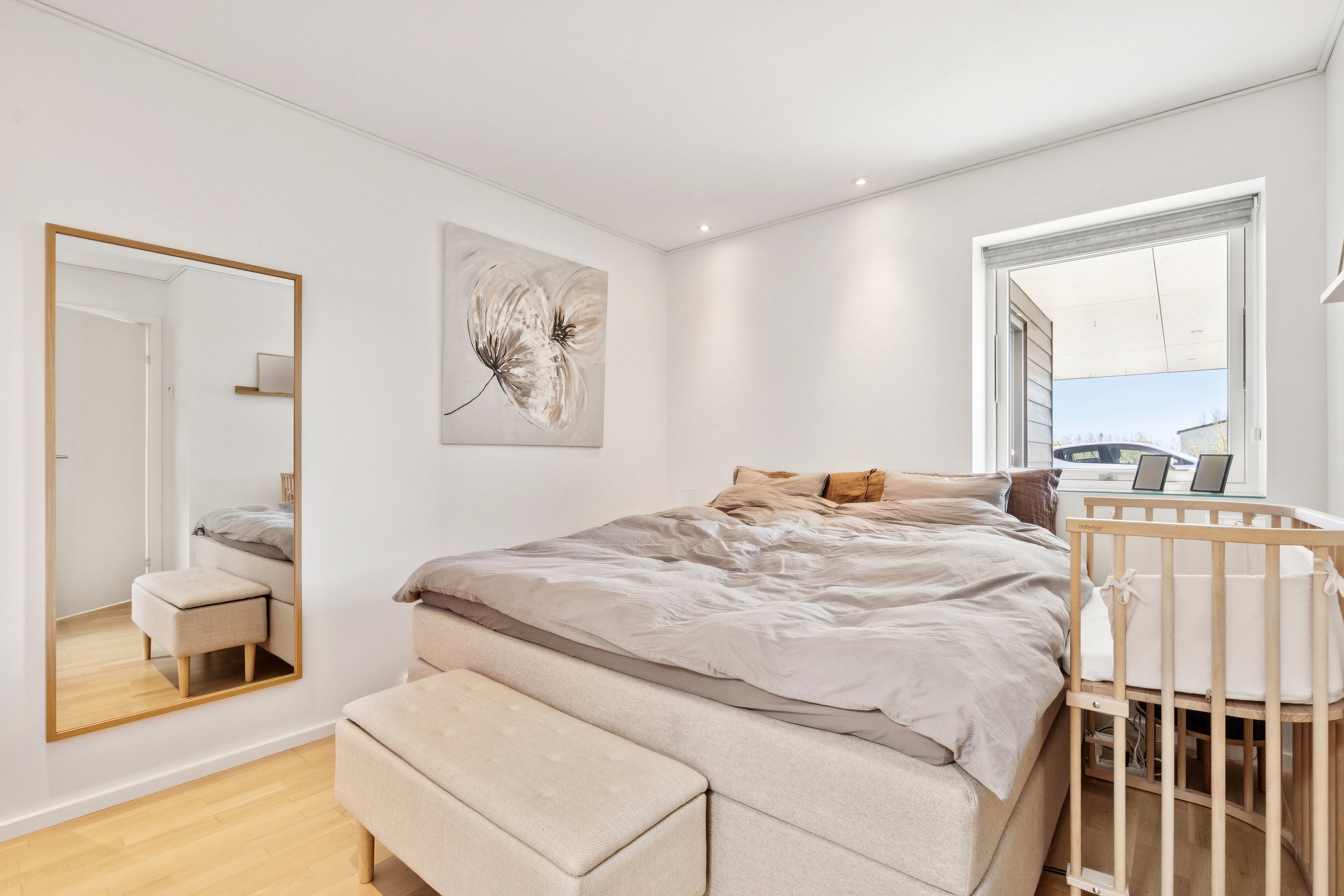 Fremhævet soveværelse billede i fuldskærmstilstand. Billede af Fredensborgparken 81, Stavtrup, 8260 Viby J