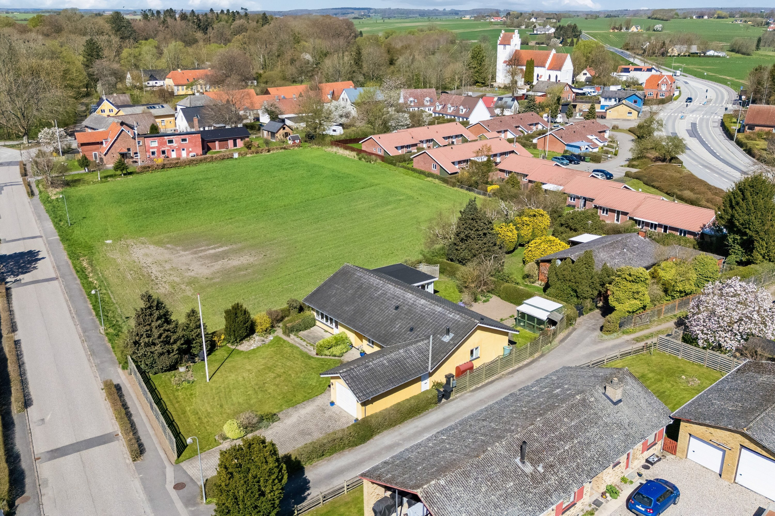 Fremhævet luftfoto billede i fuldskærmstilstand. Billede af Buen 25, Skelby, 4160 Herlufmagle