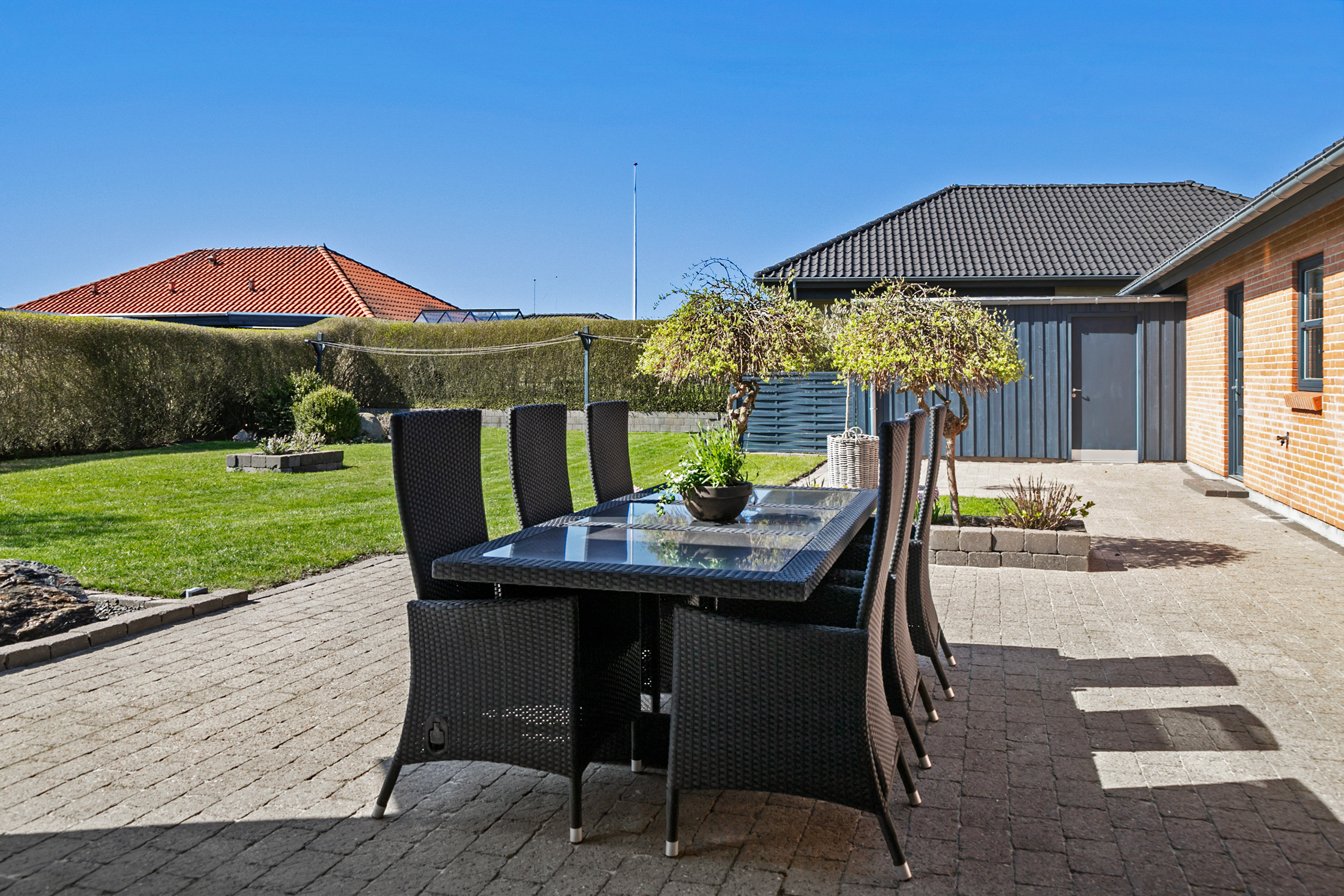 Fremhævet terrasse billede i fuldskærmstilstand. Billede af Rugmarken 172, 9690 Fjerritslev