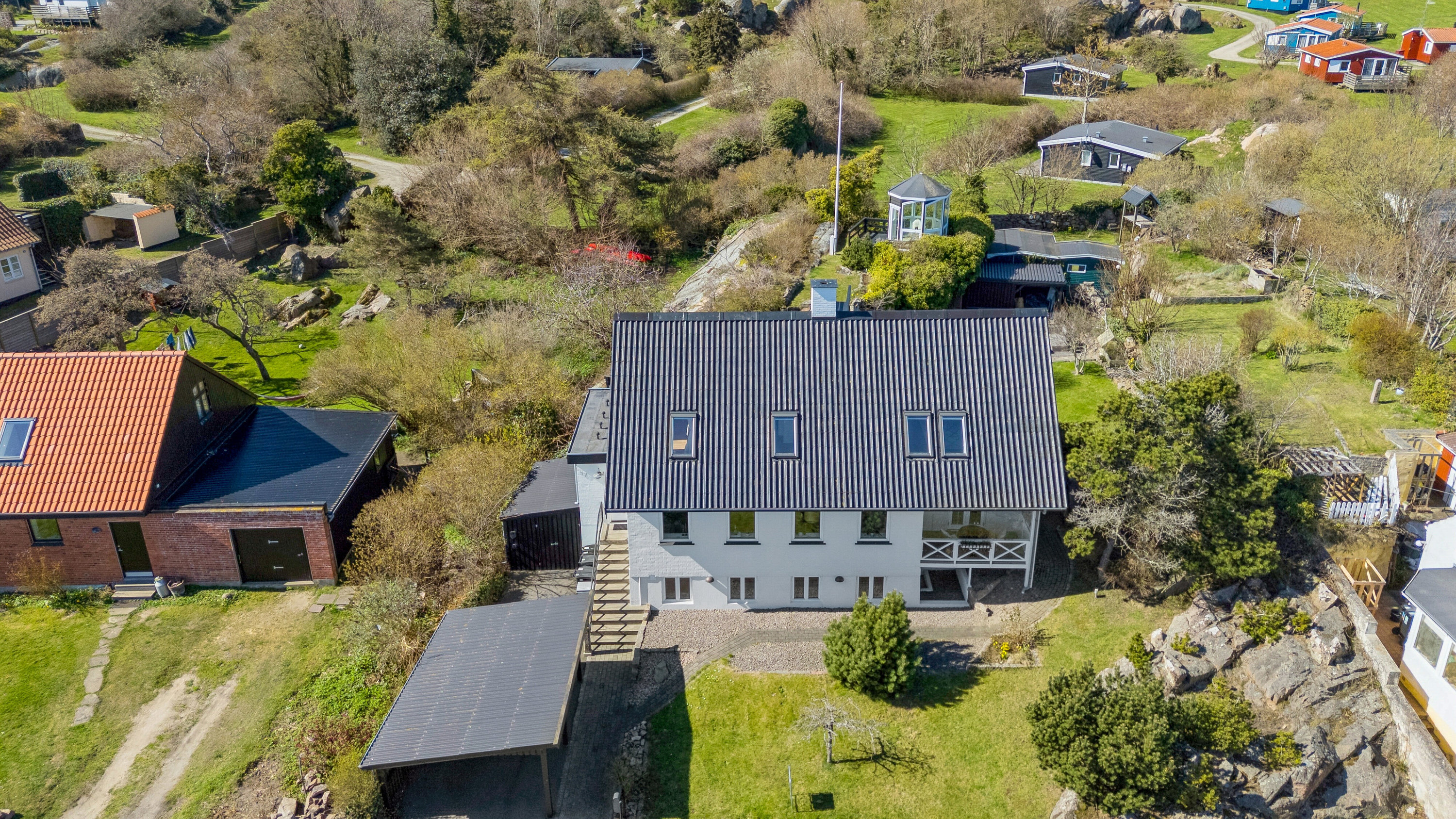 Fremhævet luftfoto billede i fuldskærmstilstand. Billede af Strandvejen 57, Allinge, 3770 Allinge