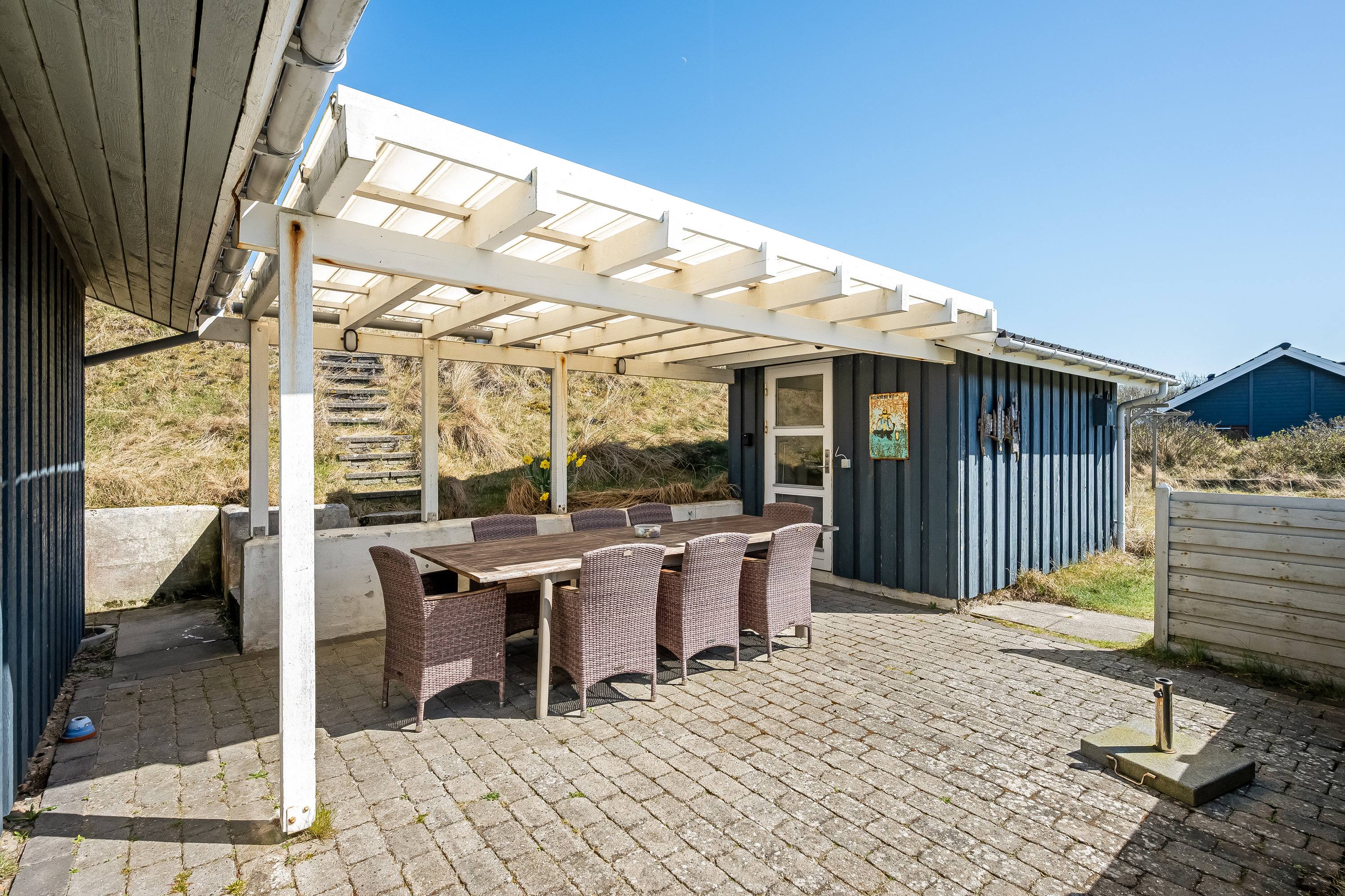 Fremhævet overdækket terrasse billede i fuldskærmstilstand. Billede af Lyngvej 34, Rindby Strand, 6720 Fanø