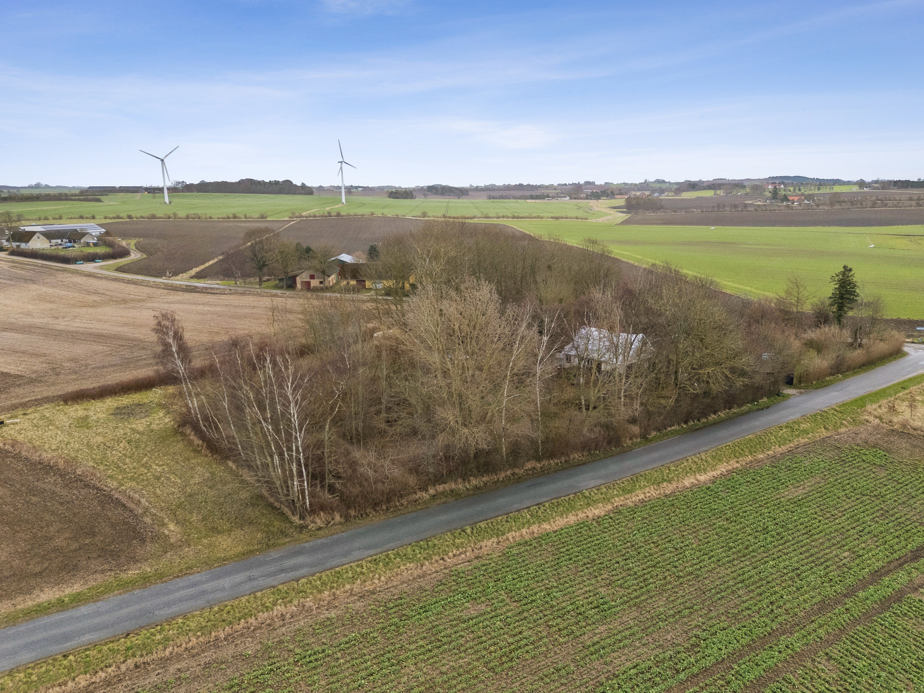 Fremhævet luftfoto billede i fuldskærmstilstand. Billede af Krænkerupvej 1, Knudstrup, 4270 Høng