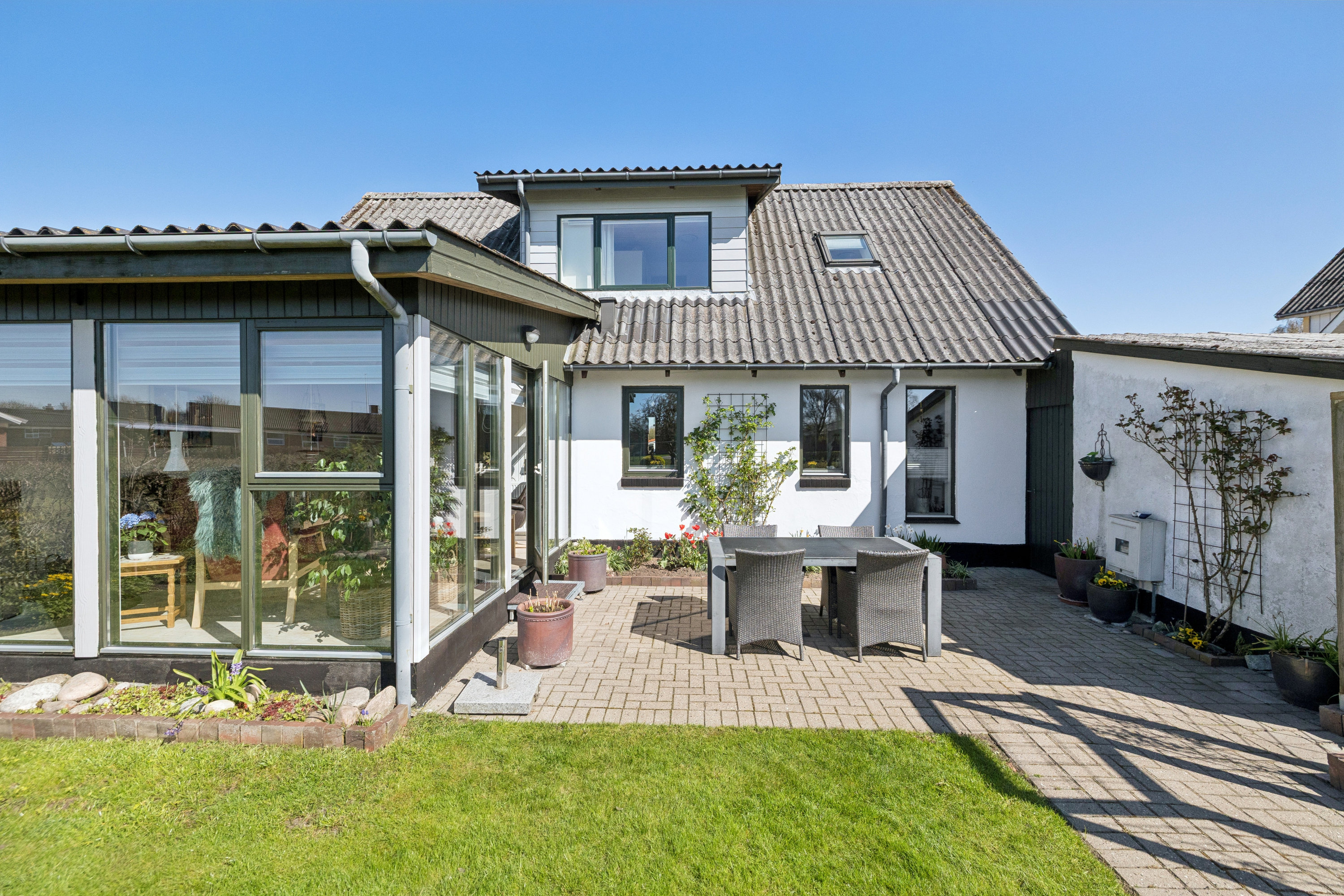 Fremhævet terrasse billede i fuldskærmstilstand. Billede af Mejlbyvej 114, 9610 Nørager