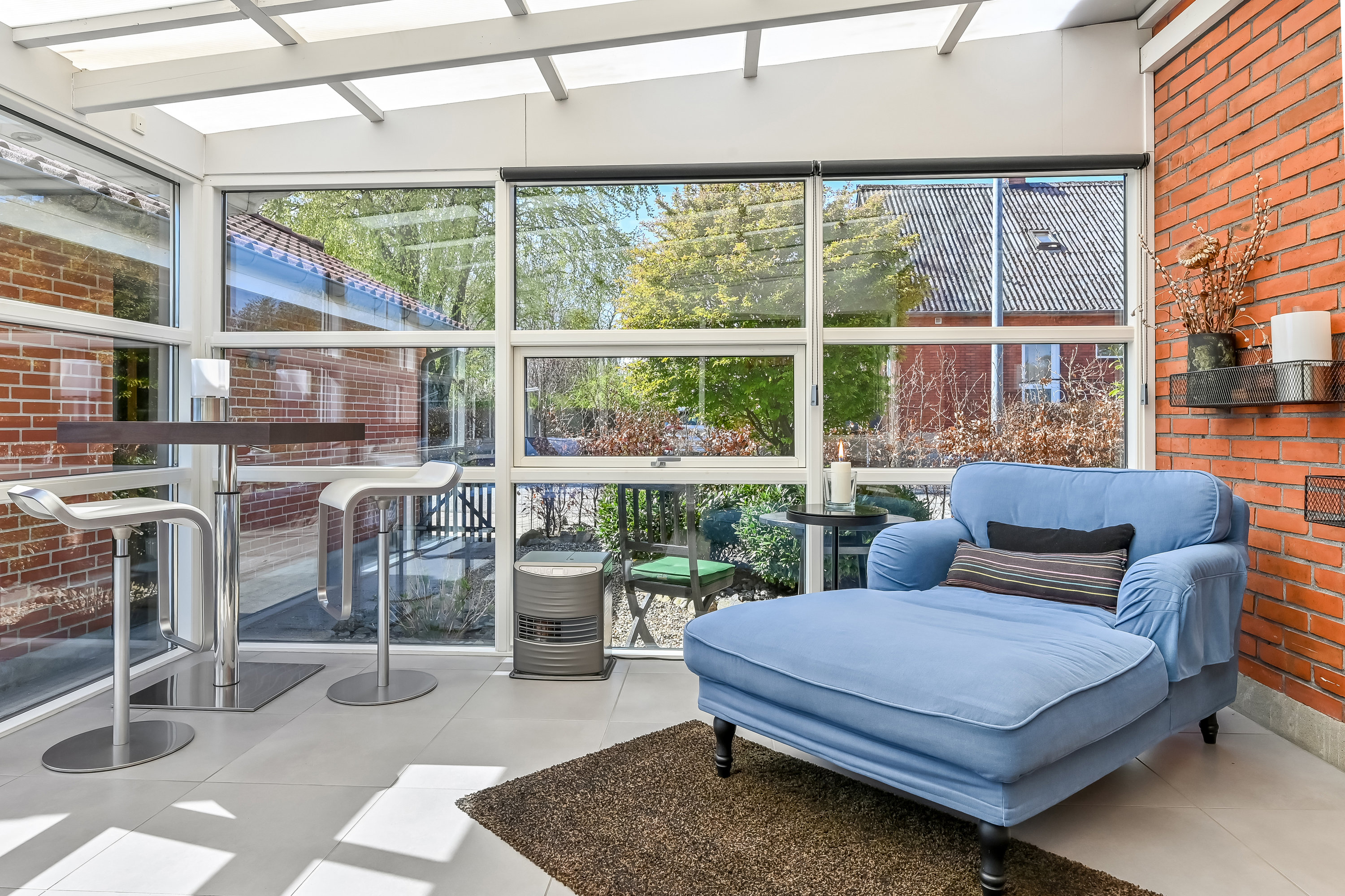 Fremhævet udestue billede i fuldskærmstilstand. Billede af Nøddevej 22, 7451 Sunds