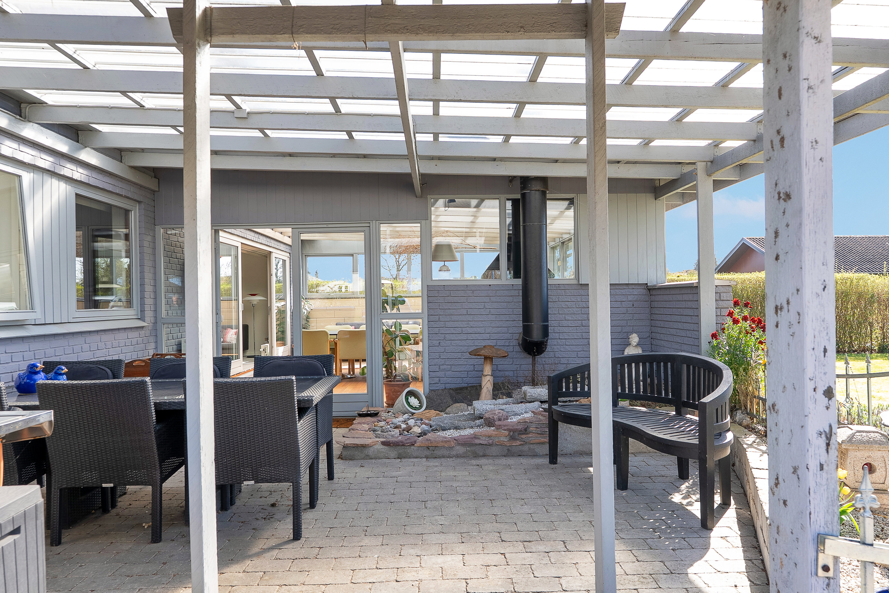 Fremhævet overdækket terrasse billede i fuldskærmstilstand. Billede af Svendborgvej 306, Højby, 5260 Odense S