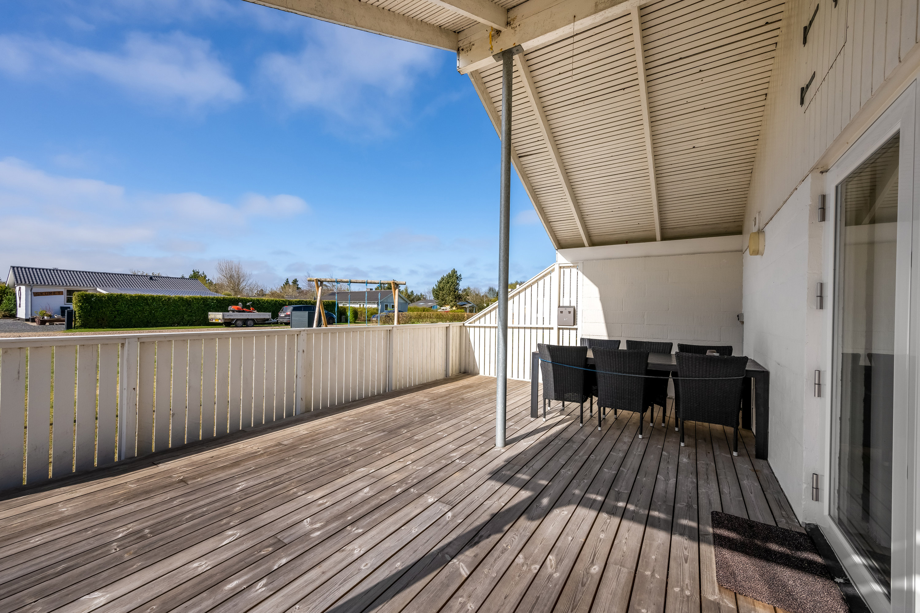 Fremhævet overdækket terrasse billede i fuldskærmstilstand. Billede af Leopardvej 9, Vostrup, 6880 Tarm
