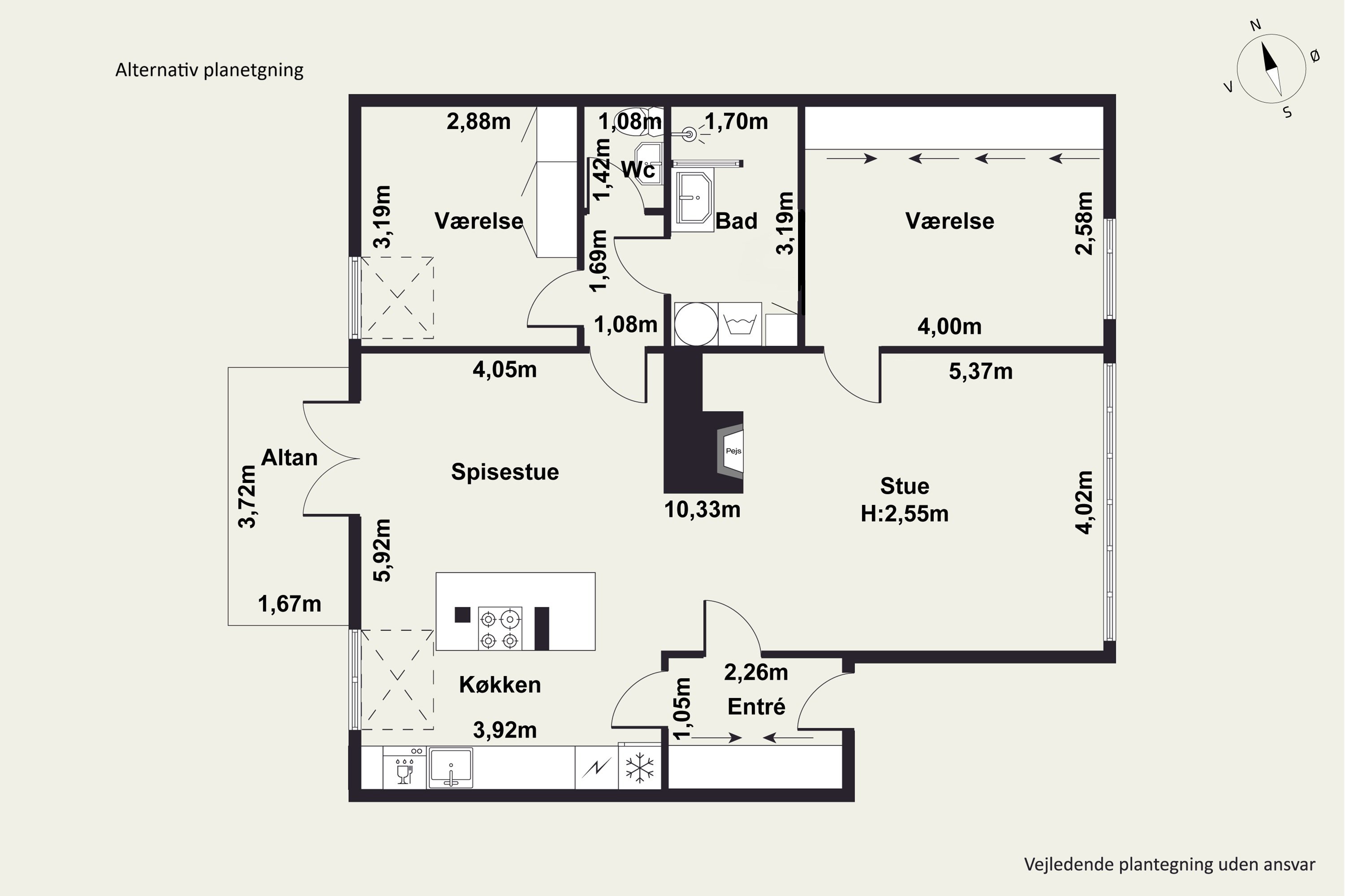 Plantegninger billede af Christian Winthers Vej 4B, 4. th., 1860 Frederiksberg C