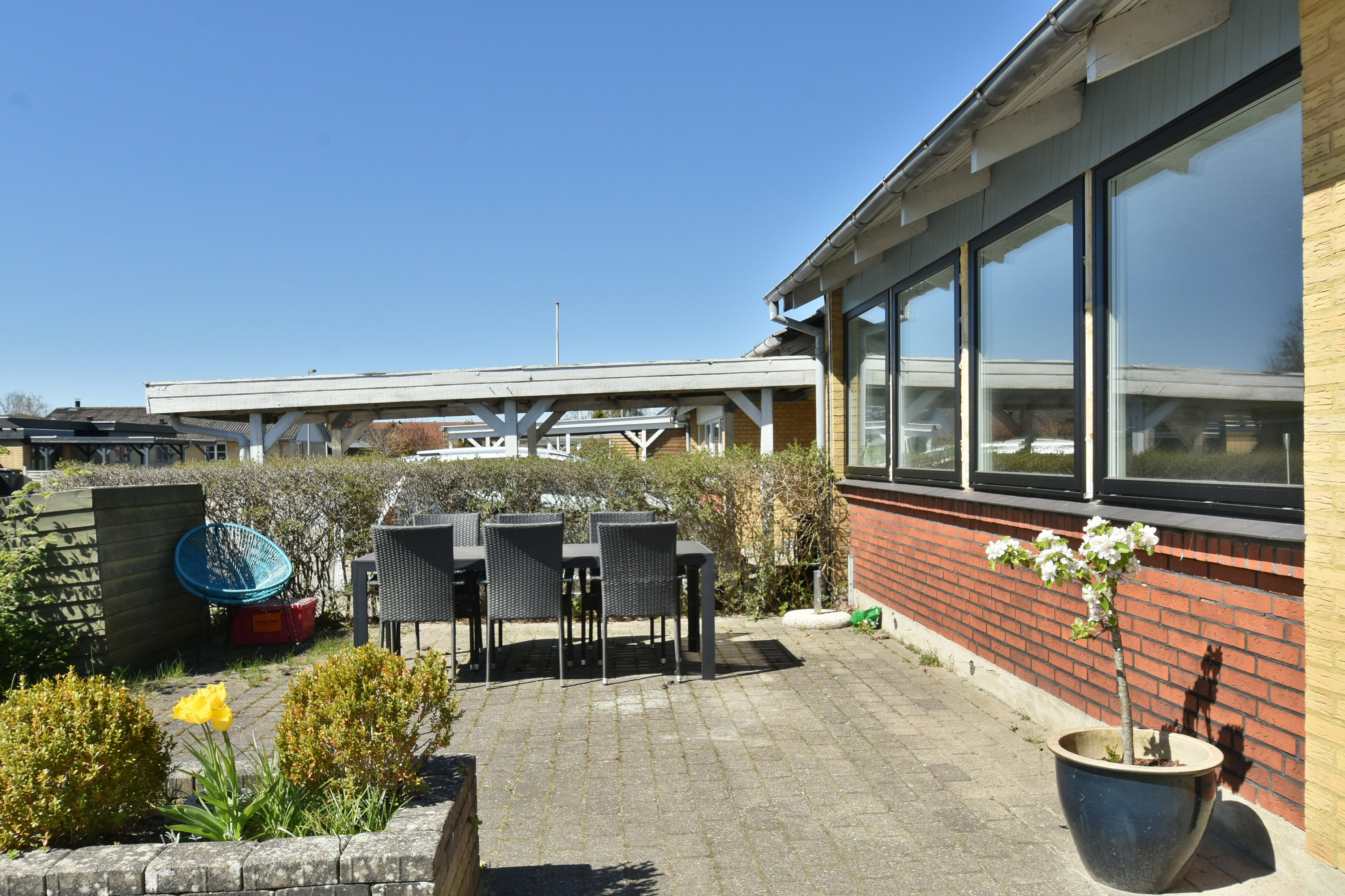 Fremhævet terrasse billede i fuldskærmstilstand. Billede af Birkevej 21, 7451 Sunds