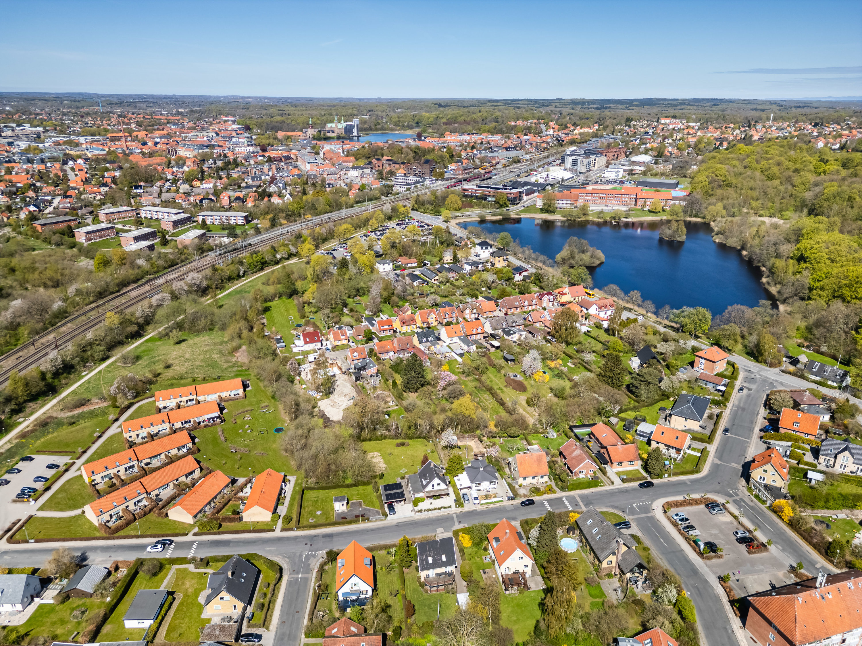 Fremhævet luftfoto billede i fuldskærmstilstand. Billede af Jagtvej 34, 3400 Hillerød
